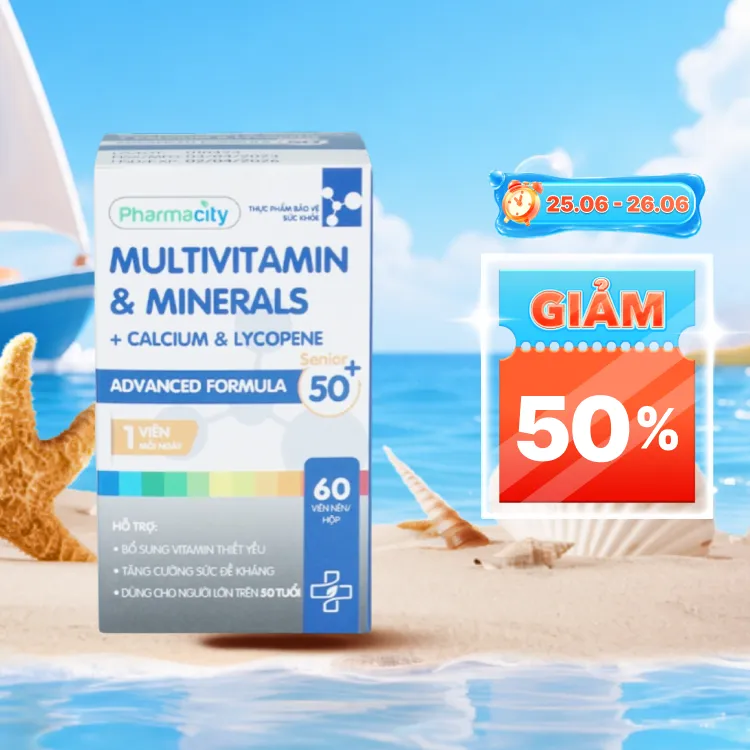 Viên uống Pharmacity Advanced Formula Senior 50+ bổ sung vitamin thiết yếu cho người lớn (60 viên)
