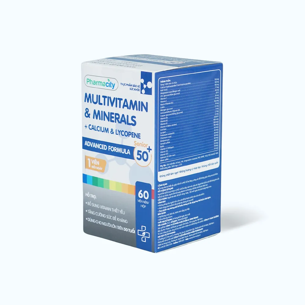 Viên uống Pharmacity Advanced Formula Senior 50+ bổ sung vitamin thiết yếu cho người lớn (60 viên) 4