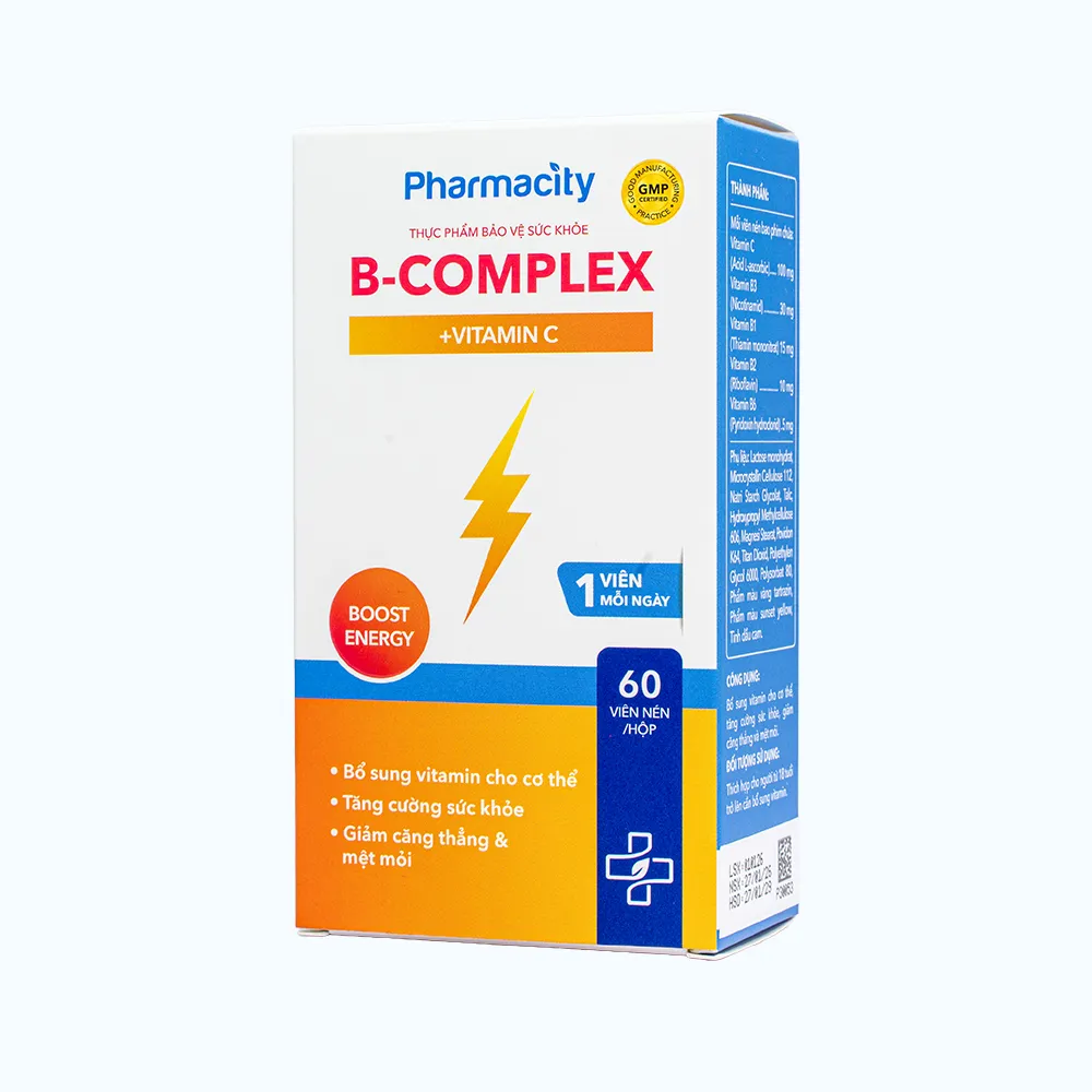 Viên uống Pharmacity B-Complex + Vitamin C bổ sung vitamin, tăng cường sức khỏe (Hộp 60 viên) 4