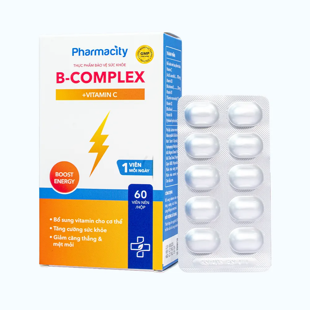 Viên uống Pharmacity B-Complex + Vitamin C bổ sung vitamin, tăng cường sức khỏe (Hộp 60 viên) 7