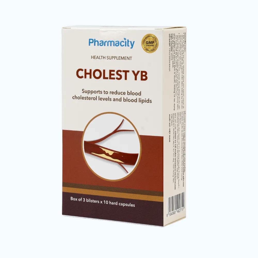Viên uống Pharmacity Cholest YB hỗ trợ giảm cholesterol máu, giảm mỡ máu (Hộp 30 viên nang cứng) 4