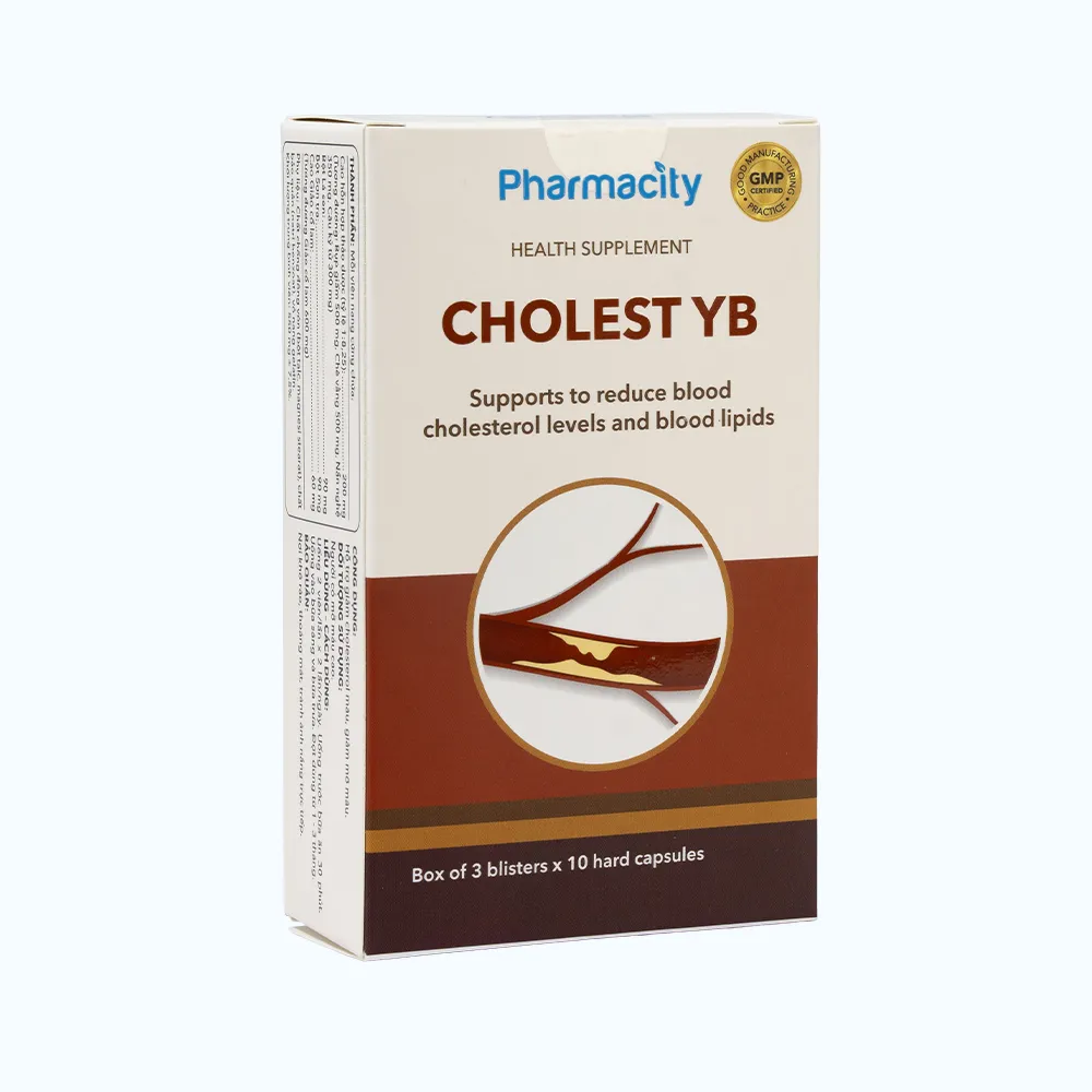 Viên uống Pharmacity Cholest YB hỗ trợ giảm cholesterol máu, giảm mỡ máu (Hộp 30 viên nang cứng) 5