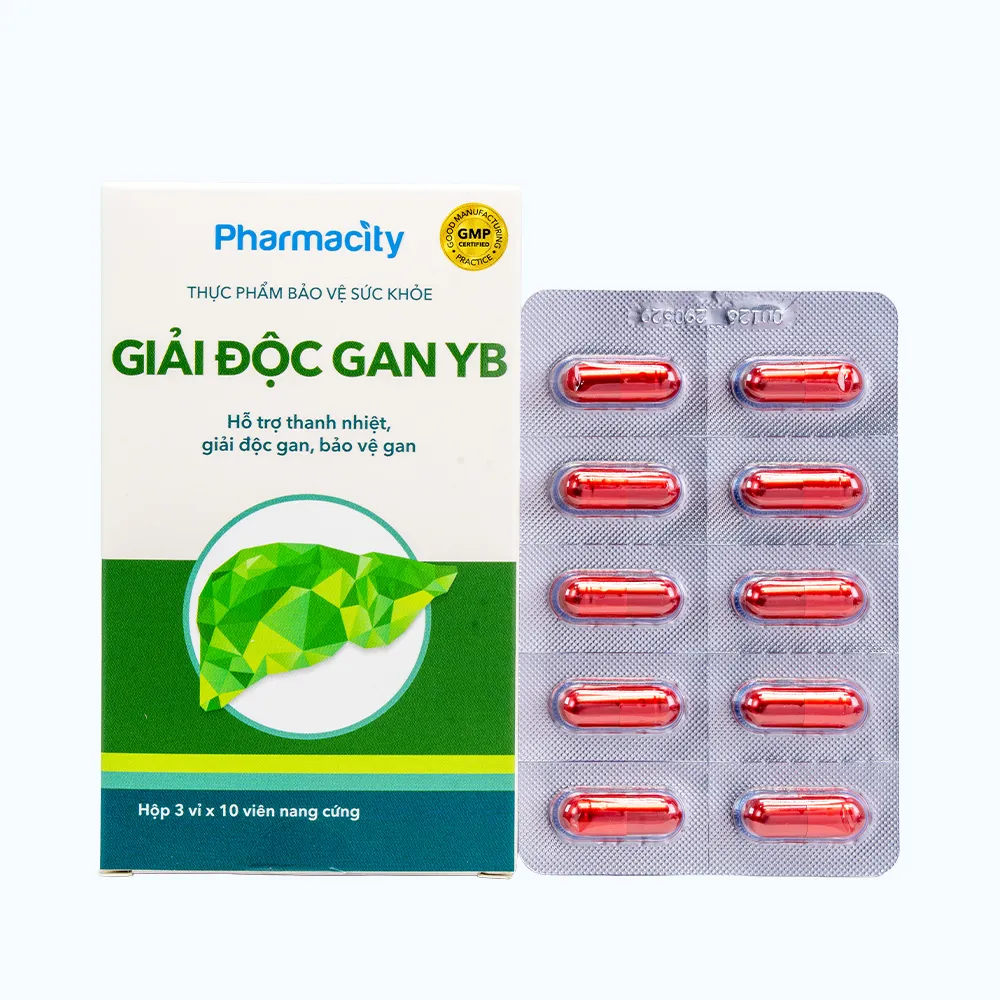 Viên uống Pharmacity Giải Độc Gan YB hỗ trợ thanh nhiệt, giải độc, bảo vệ gan (Hộp 30 viên nang cứng)