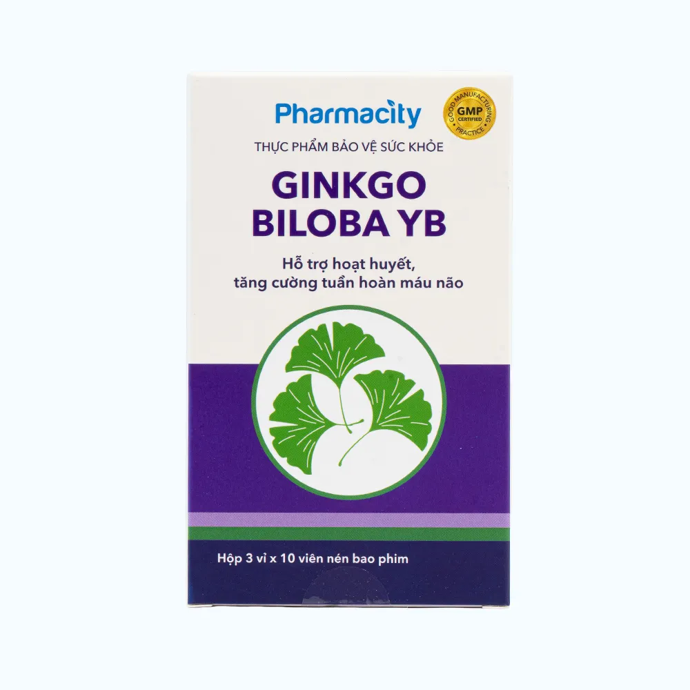 Viên uống Pharmacity Ginkgo Biloba YB hỗ trợ hoạt huyết, tăng cường tuần hoàn máu não (Hộp 30 viên) 3