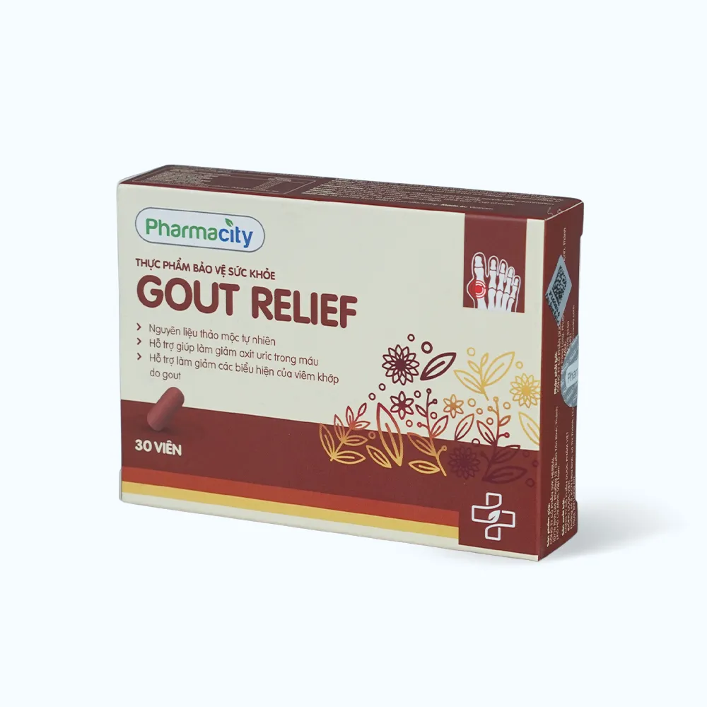 Viên uống Pharmacity Gout Relief (hộp 30 viên) hỗ trợ giảm đau do Gout 4