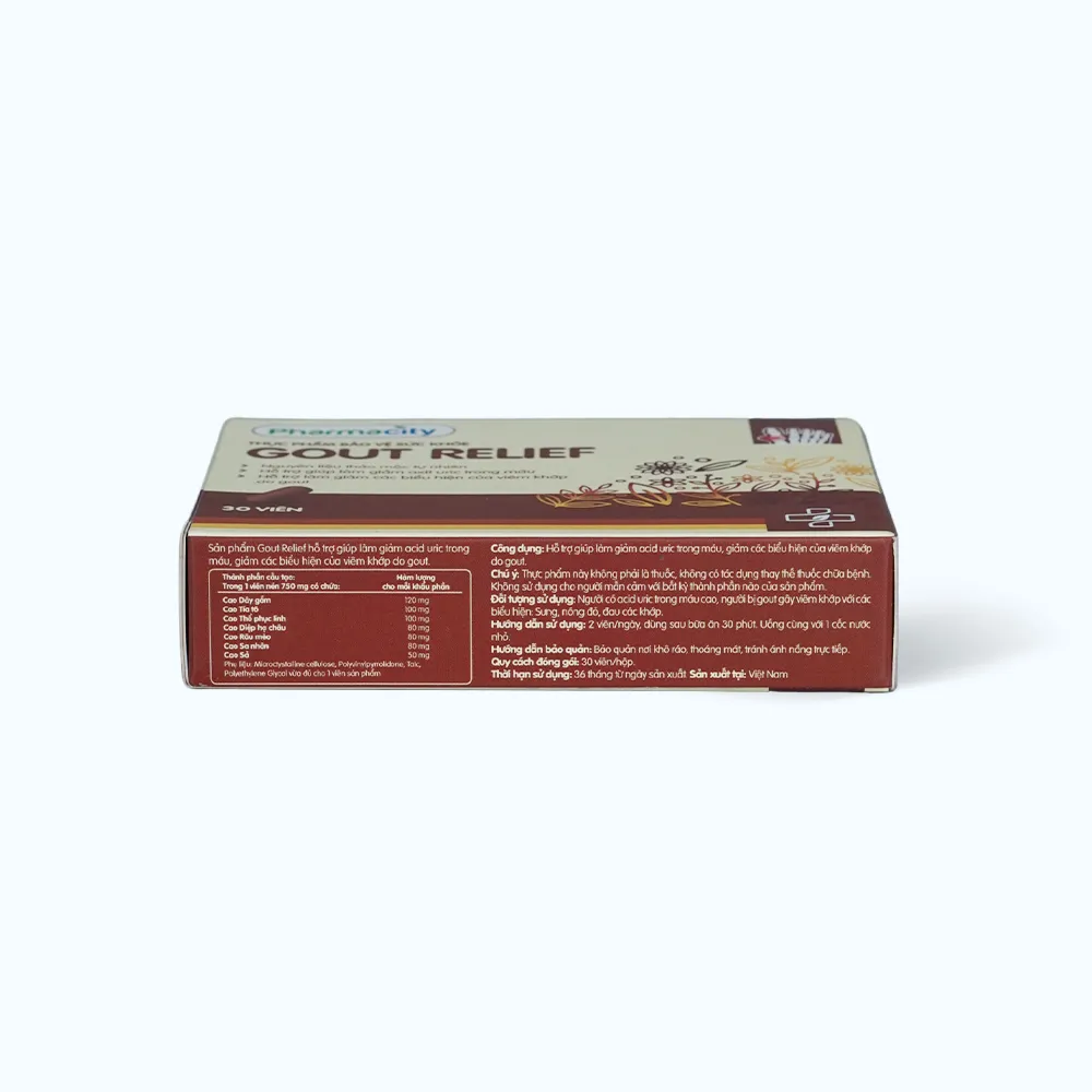 Viên uống Pharmacity Gout Relief (hộp 30 viên) hỗ trợ giảm đau do Gout 5