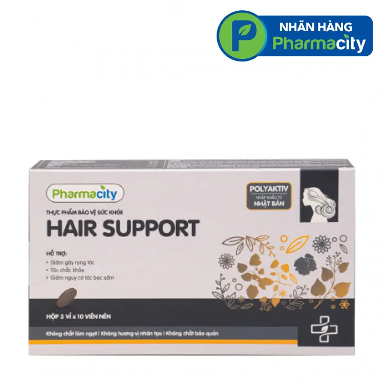 Viên uống Pharmacity Hair Support (Hộp 30 viên) giúp tóc chắc khỏe