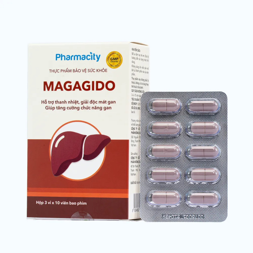 Viên uống Pharmacity Magagido hỗ trợ thanh nhiệt, giải độc mát gan (Hộp 30 viên)