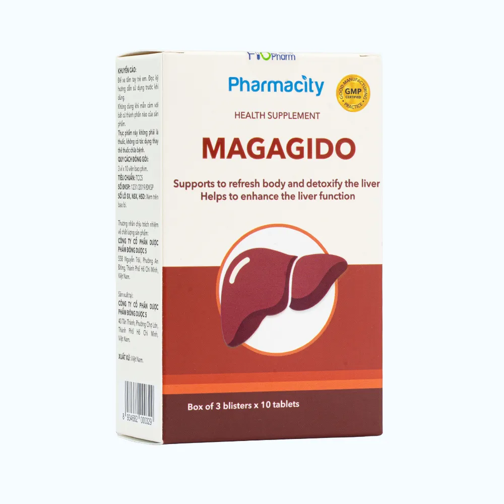 Viên uống Pharmacity Magagido hỗ trợ thanh nhiệt, giải độc mát gan (Hộp 30 viên) 4