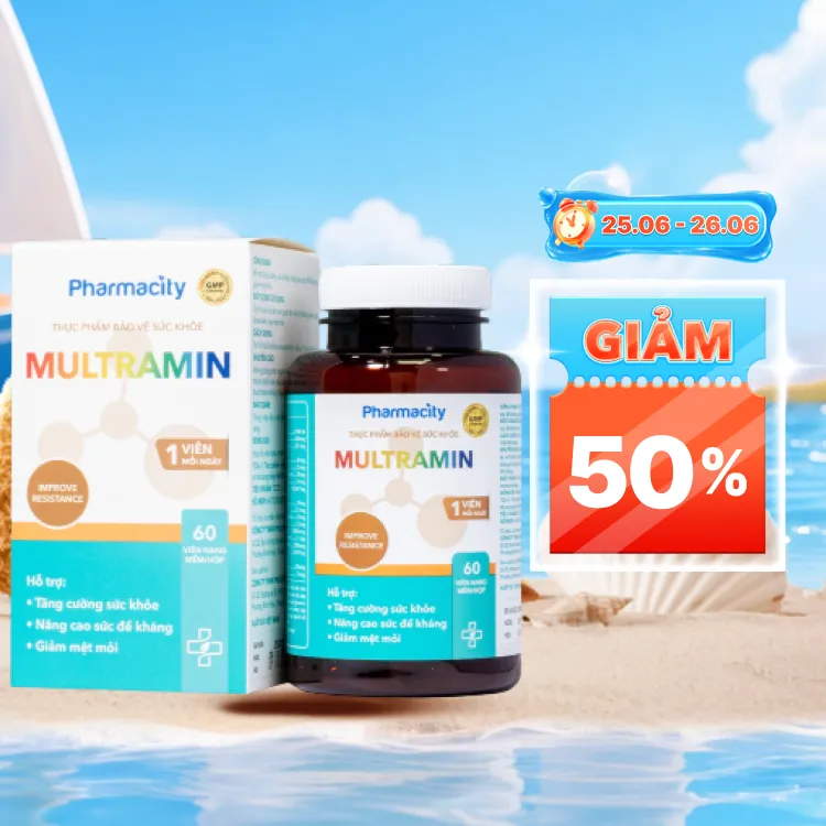 Viên uống Pharmacity Multramin hỗ trợ tăng cường sức khỏe, nâng cao sức đề kháng (60 viên nang mềm)