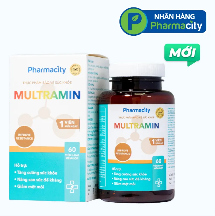 Viên uống Pharmacity Multramin hỗ trợ tăng cường sức khỏe, nâng cao sức đề kháng (60 viên nang mềm) 2