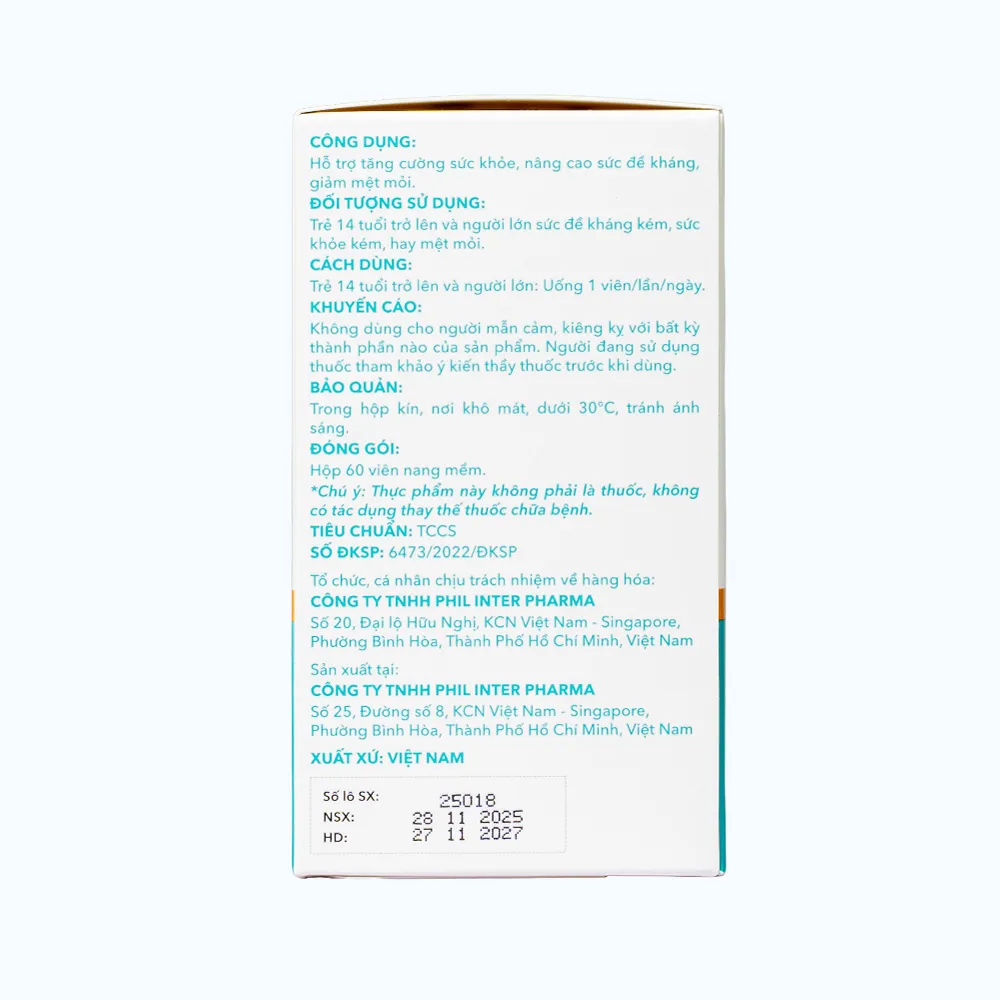 Viên uống Pharmacity Multramin hỗ trợ tăng cường sức khỏe, nâng cao sức đề kháng (60 viên nang mềm) 5