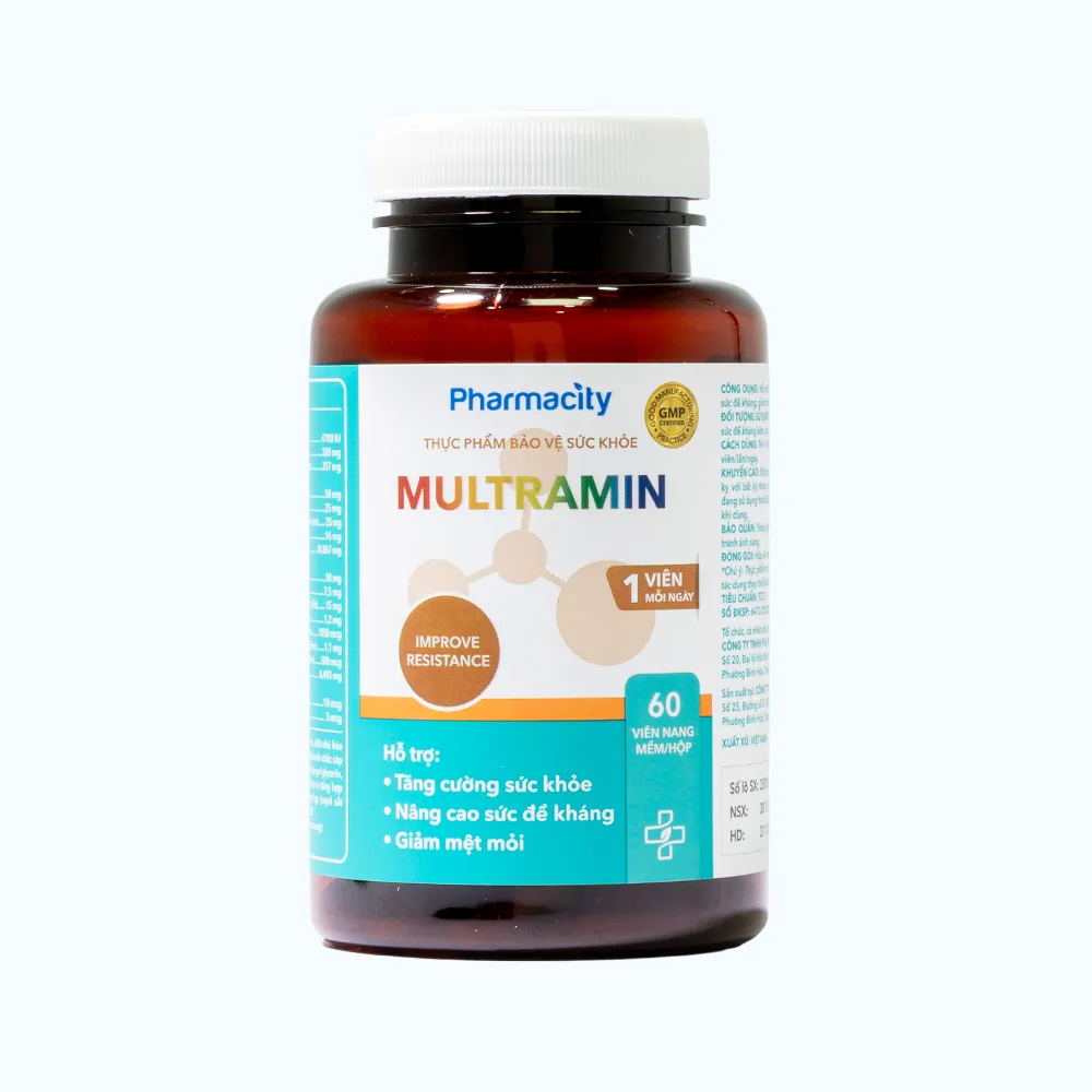 Viên uống Pharmacity Multramin hỗ trợ tăng cường sức khỏe, nâng cao sức đề kháng (60 viên nang mềm) 7