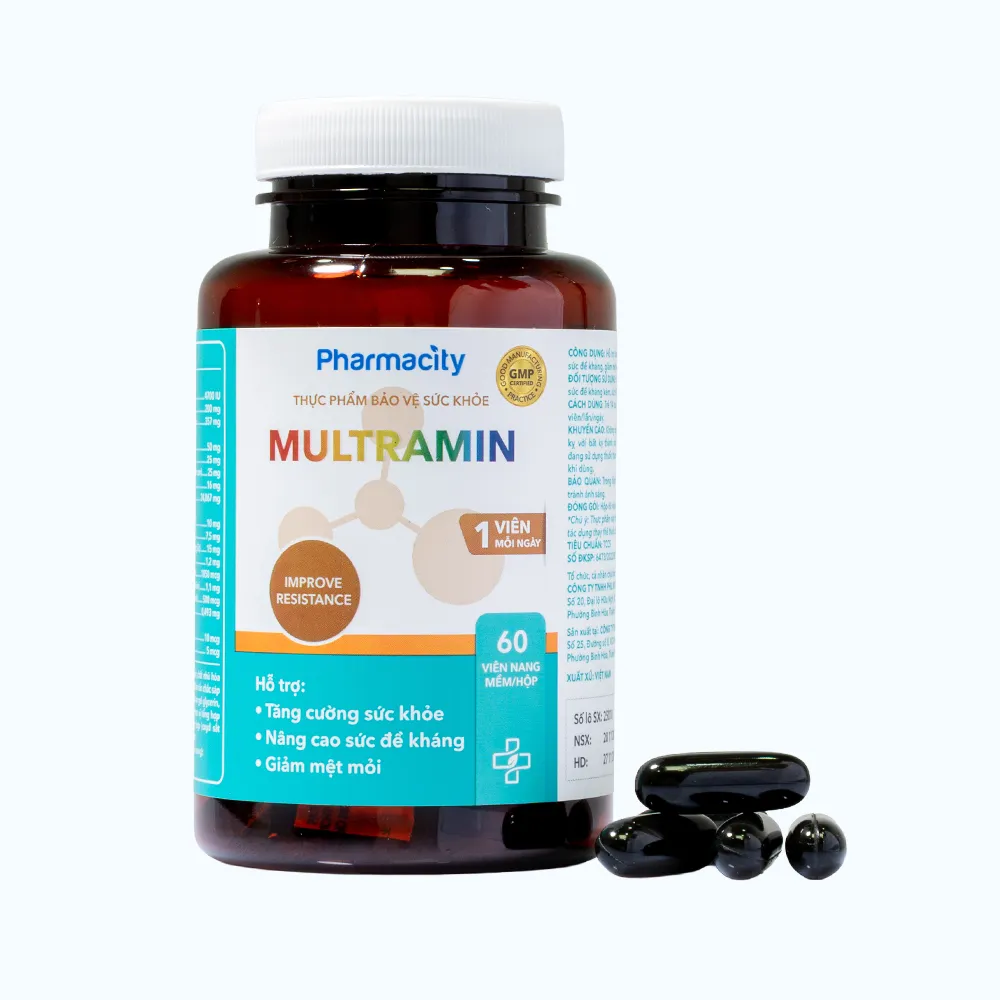 Viên uống Pharmacity Multramin hỗ trợ tăng cường sức khỏe, nâng cao sức đề kháng (60 viên nang mềm) 8