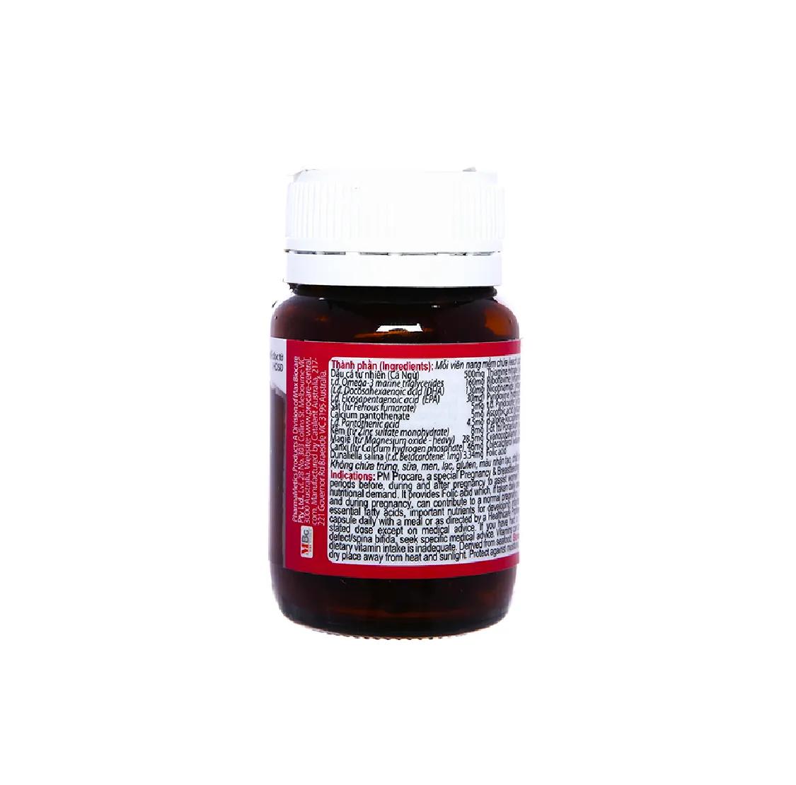 Viên uống Procare Diamond Catalent bổ sung khoáng chất cho phụ nữ có thai và cho con bú (30 viên) 2
