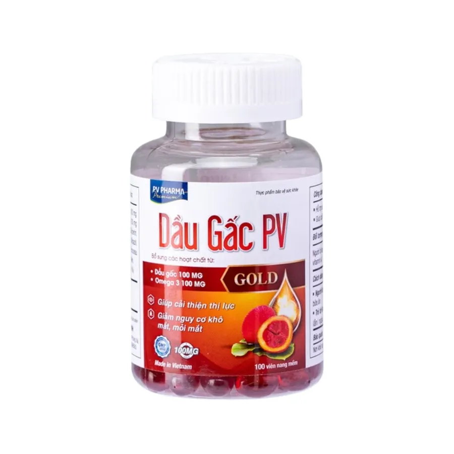 Viên uống PV Dầu Gấc Gold - Hỗ trợ sức khỏe đôi mắt (Hộp 100 viên) 4