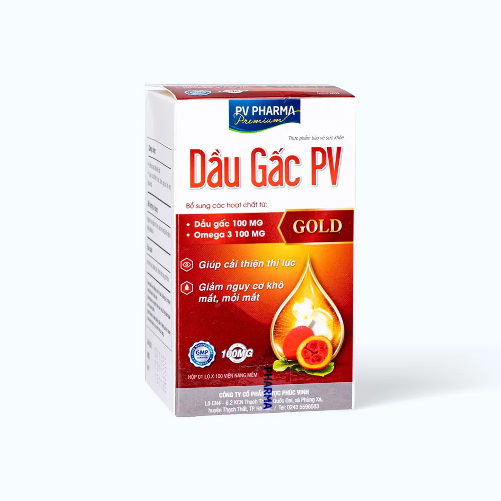 Viên uống PV Dầu Gấc Gold (hộp 100 viên) giúp tăng cường sức khỏe mắt 2