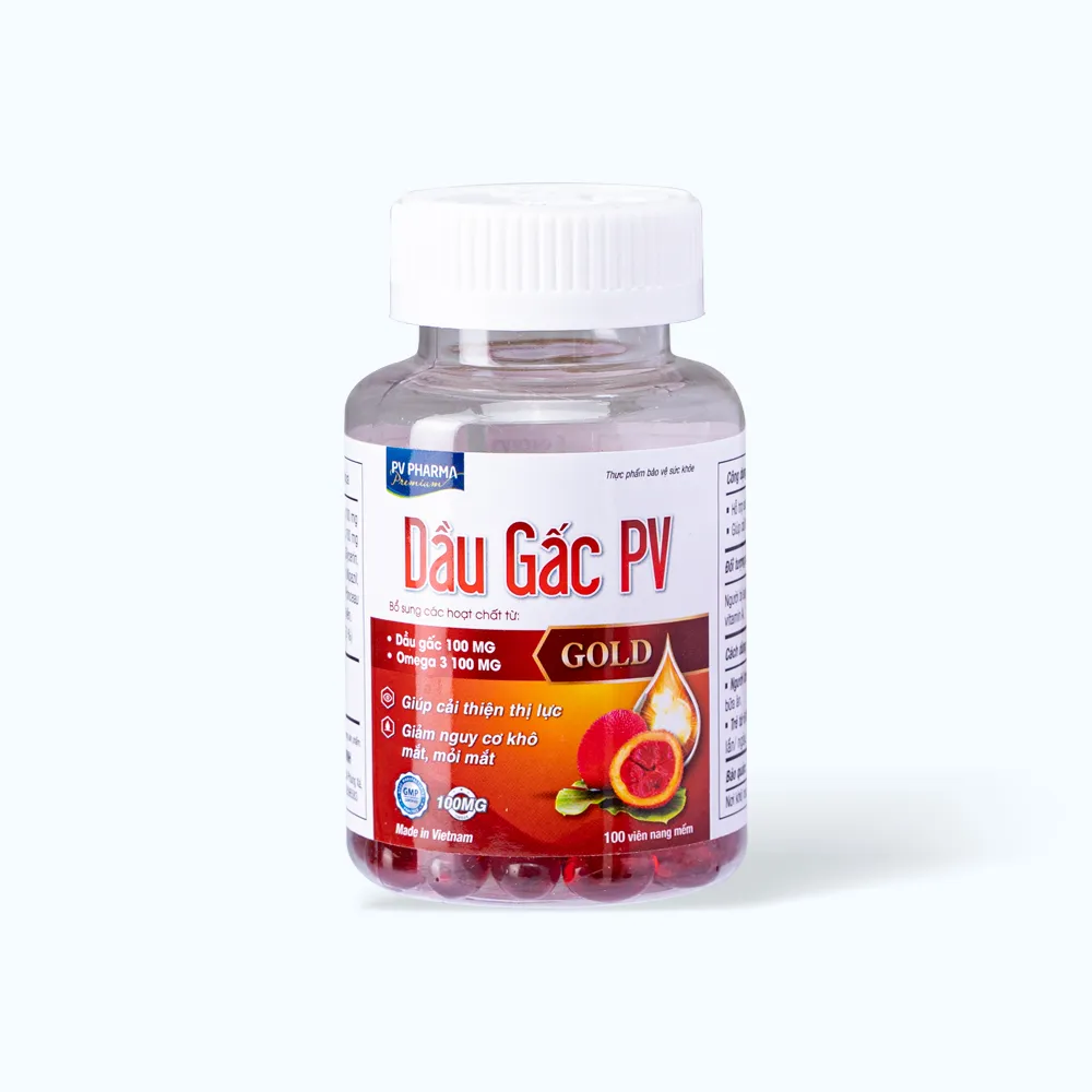 Viên uống PV Dầu Gấc Gold (hộp 100 viên) giúp tăng cường sức khỏe mắt 3
