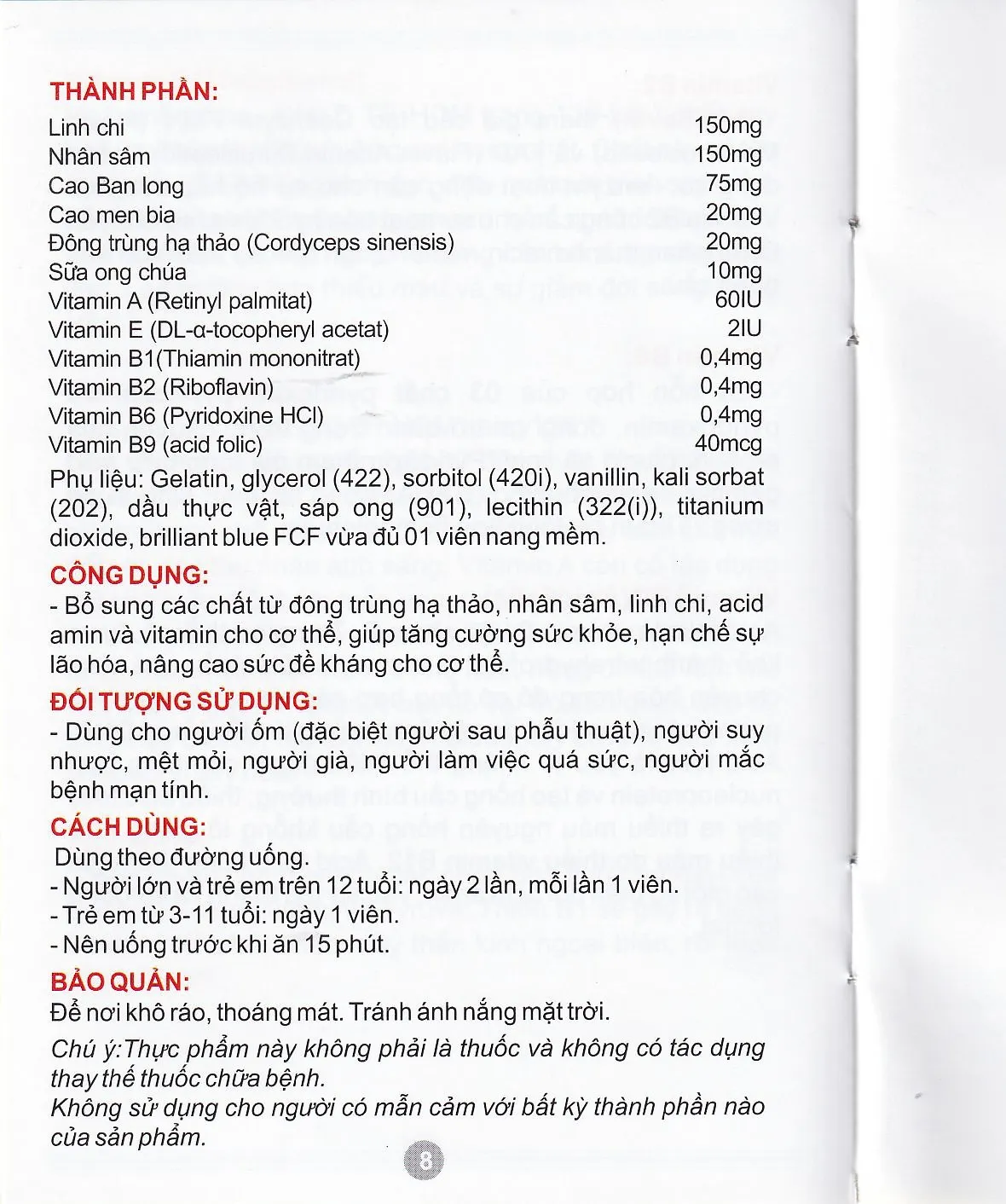 VIÊN UỐNG SÂM - ĐÔNG TRÙNG HẠ THẢO KOTIMOGIN 20X3 13
