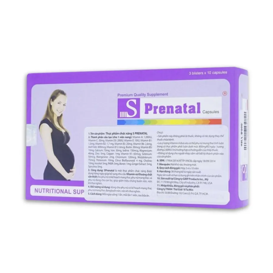 Viên uống S Prenatal bổ sung vitamin và khoáng chất (30 viên) 2