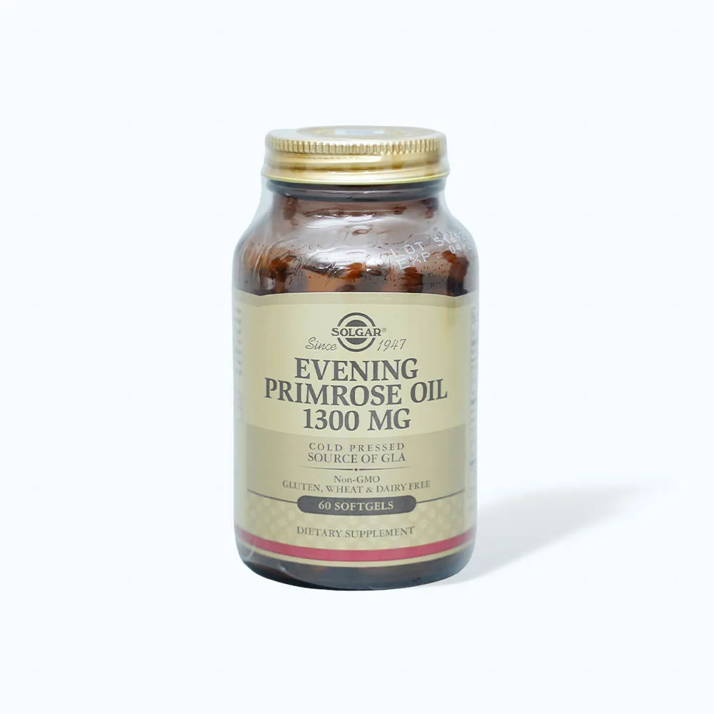 Viên uống Solgar Evening Primrose Oil 1300 mg (Chai 60 viên) hỗ trợ nội tiết nữ
