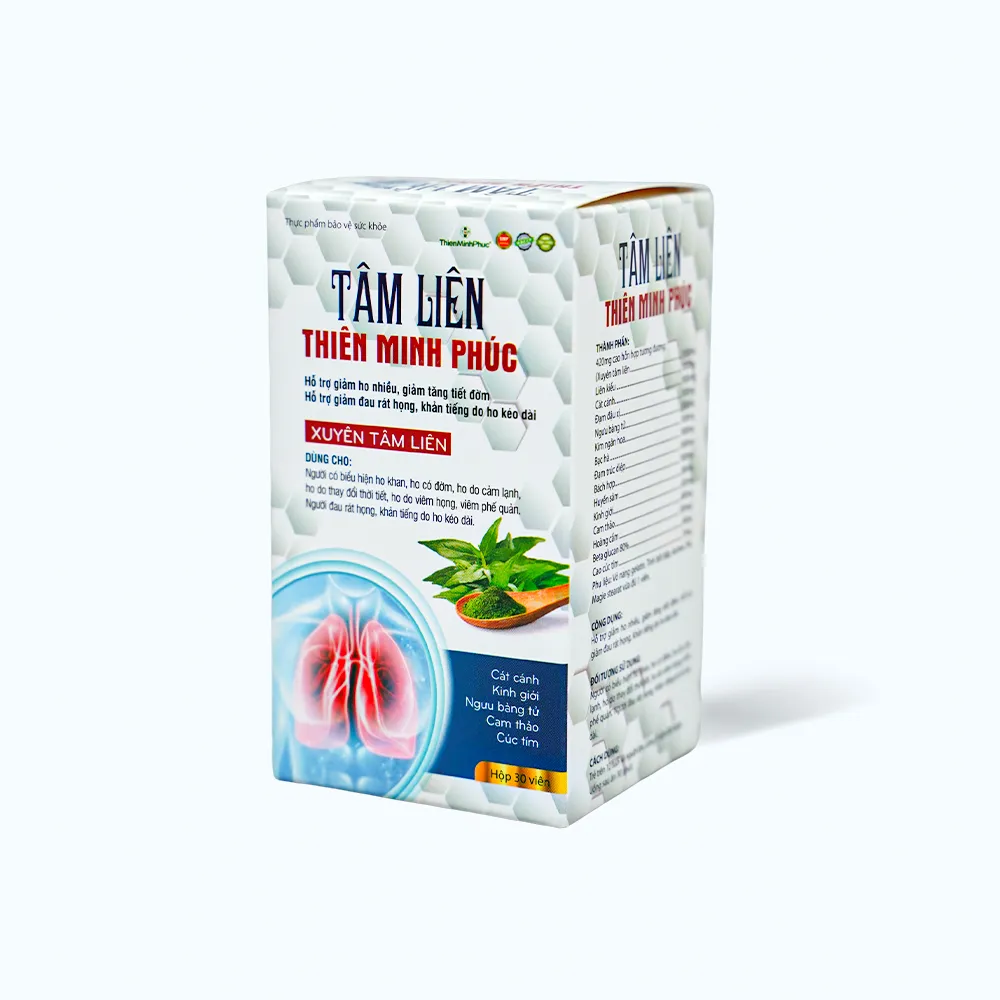 Viên uống Tâm Liên Thiên Minh Phúc hỗ trợ giảm ho (Hộp 30 viên) 3