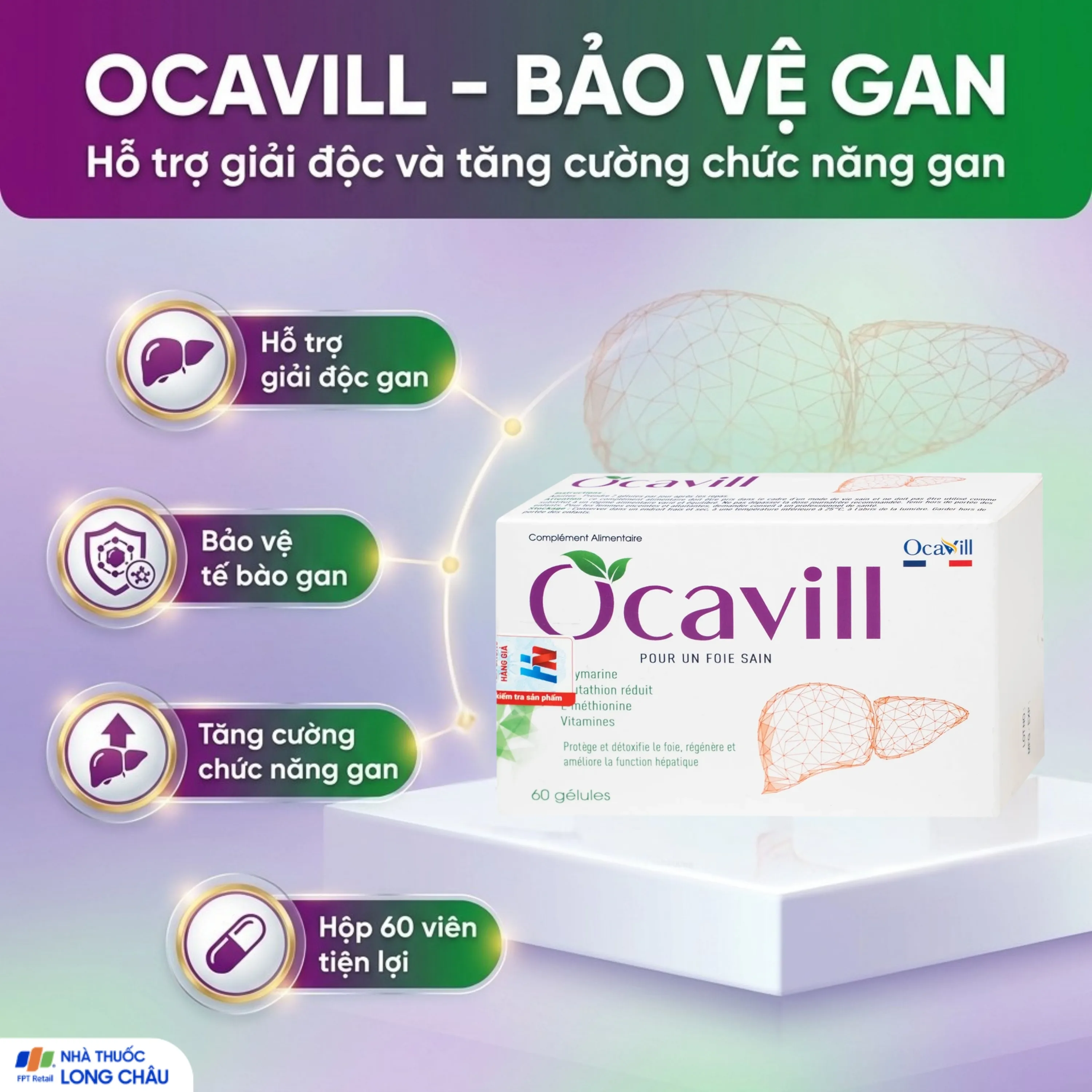 VIÊN UỐNG TĂNG CƯỜNG CHỨC NĂNG GAN OCAVILL 60V 2