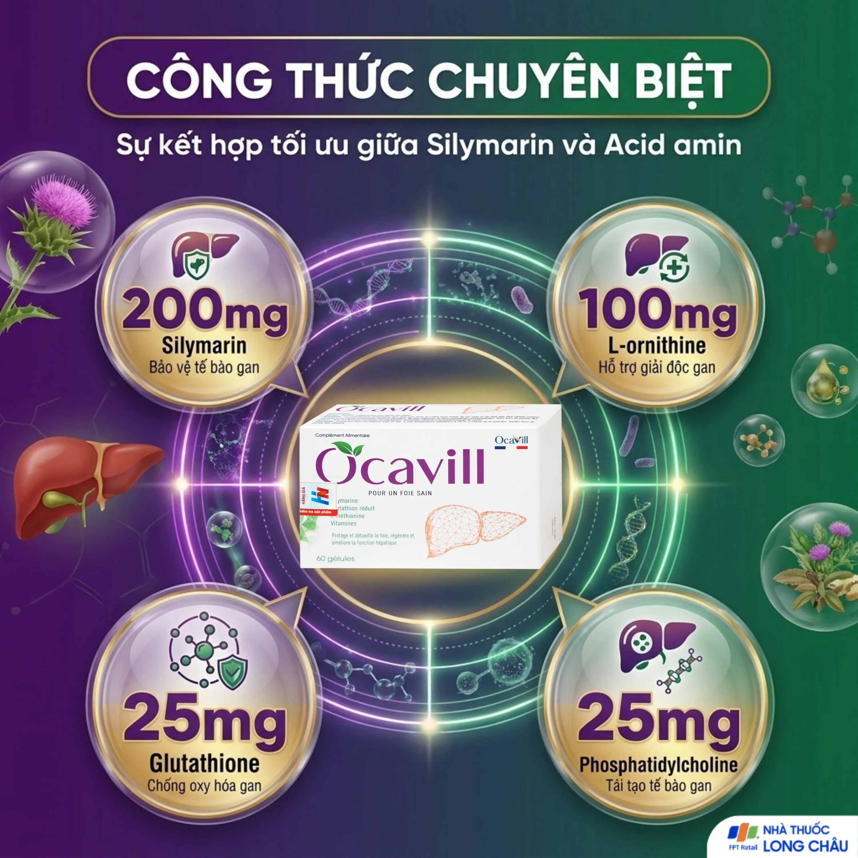 VIÊN UỐNG TĂNG CƯỜNG CHỨC NĂNG GAN OCAVILL 60V 3