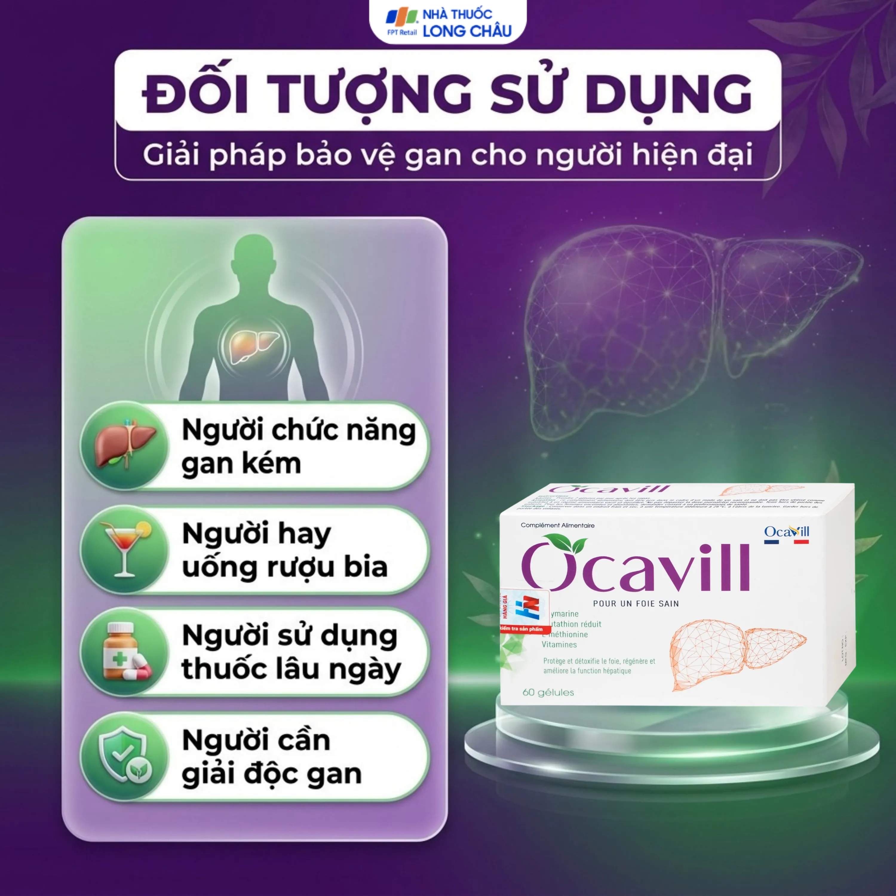 VIÊN UỐNG TĂNG CƯỜNG CHỨC NĂNG GAN OCAVILL 60V 4