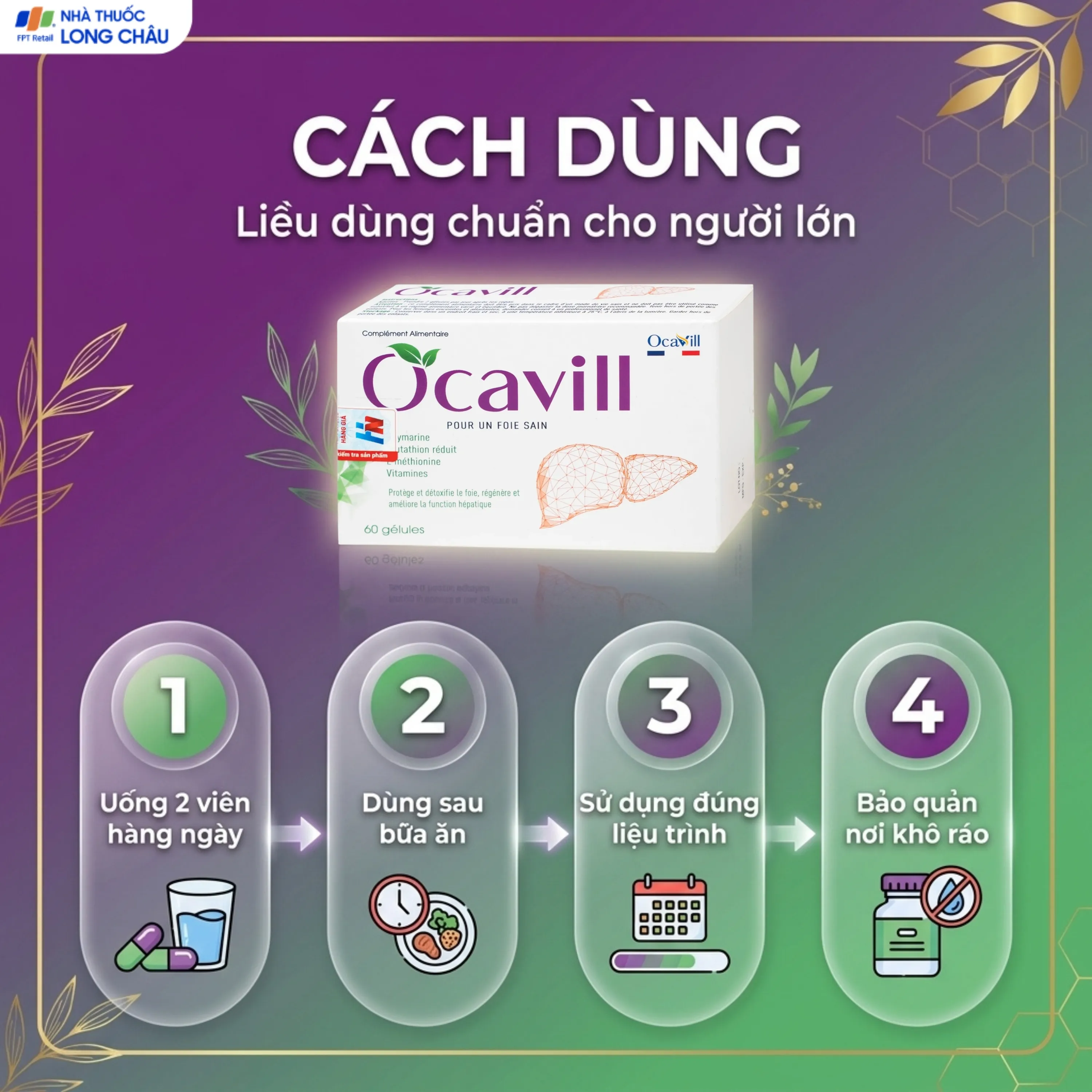 VIÊN UỐNG TĂNG CƯỜNG CHỨC NĂNG GAN OCAVILL 60V 5