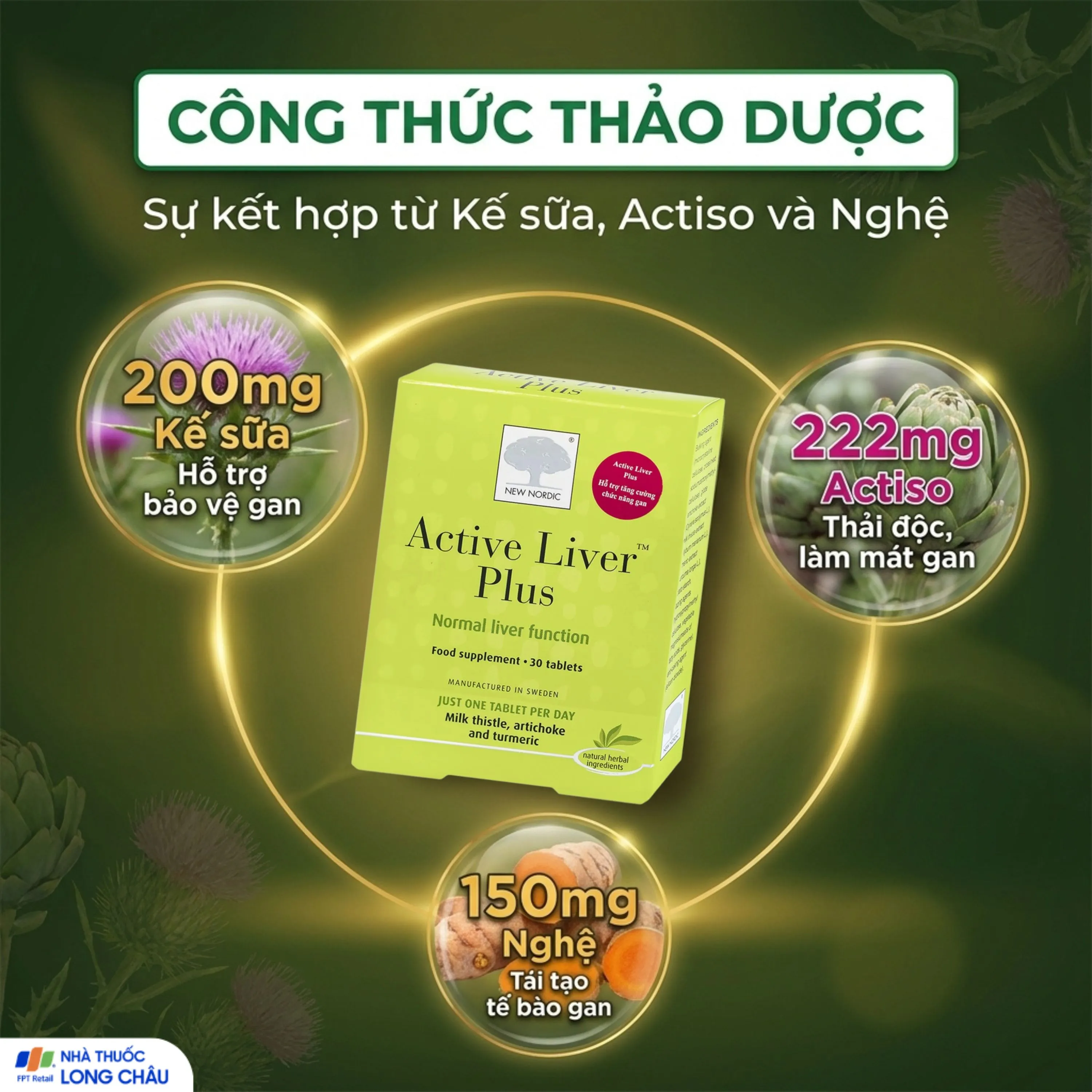 VIÊN UỐNG TĂNG CƯỜNG CHỨC NĂNG GAN ACTIVE LIVER PLUS NEW NORDIC 2X15 3