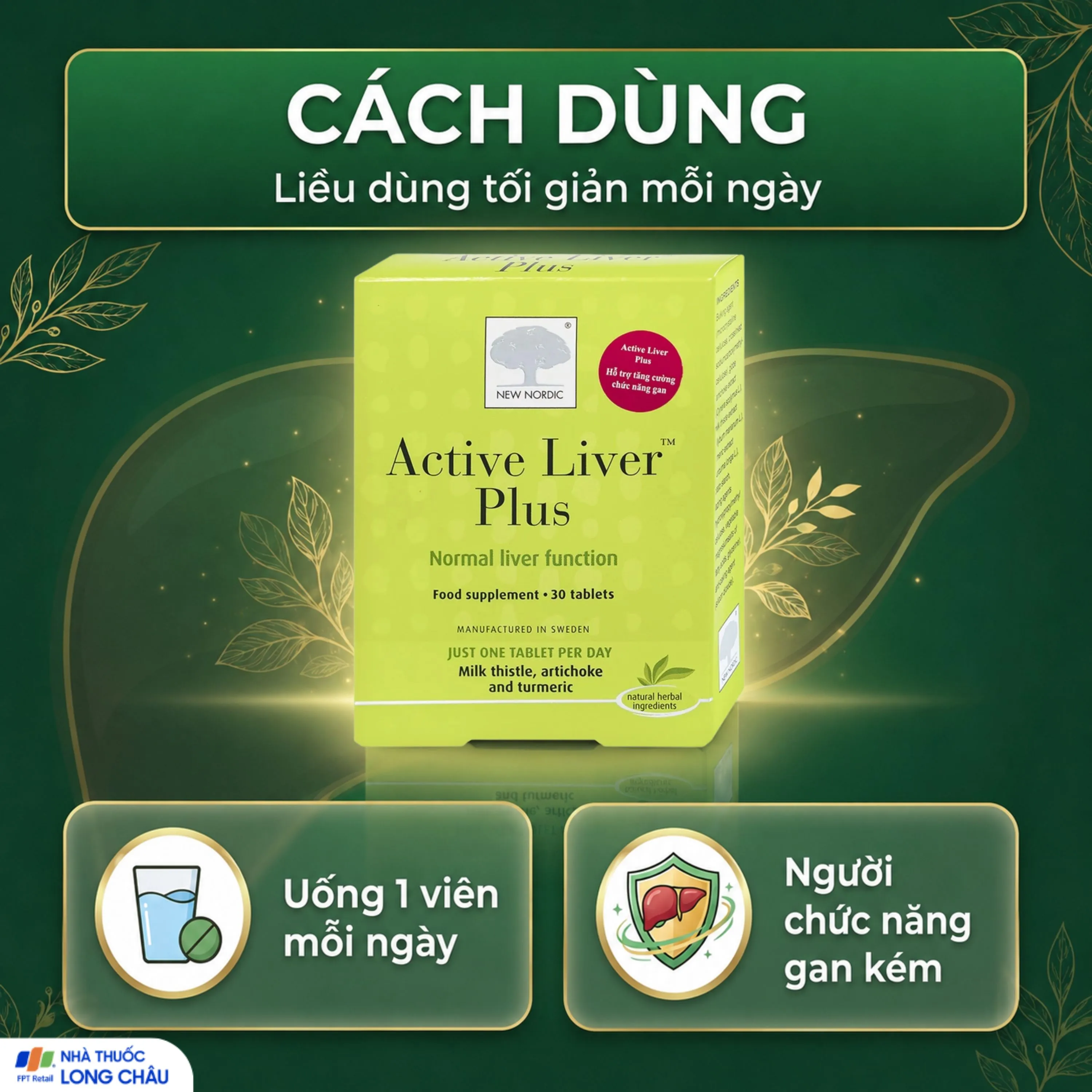 VIÊN UỐNG TĂNG CƯỜNG CHỨC NĂNG GAN ACTIVE LIVER PLUS NEW NORDIC 2X15 5