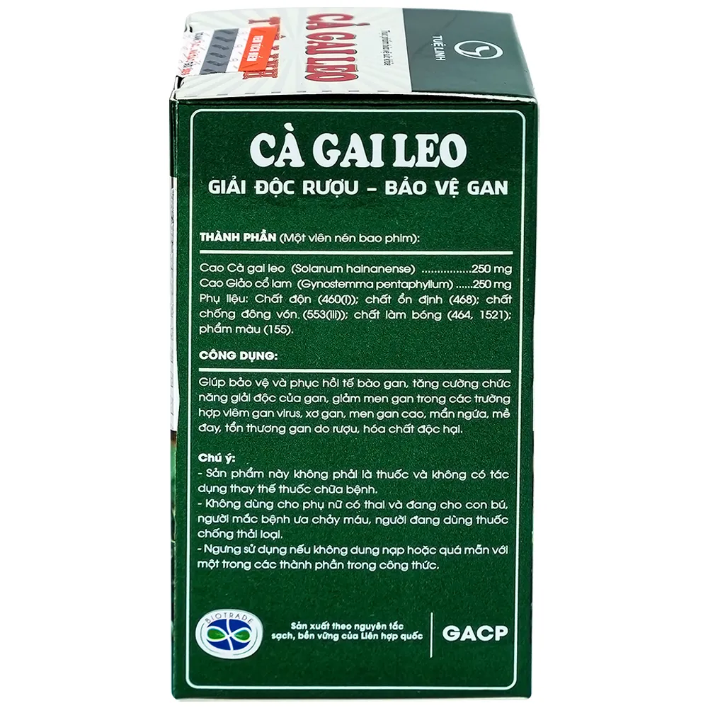 VIÊN UỐNG TĂNG CƯỜNG CHỨC NĂNG GIẢI ĐỘC GAN CÀ GAI LEO TUỆ LINH 60V 10