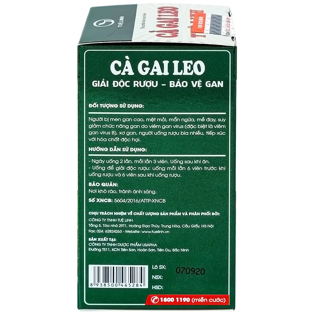 VIÊN UỐNG TĂNG CƯỜNG CHỨC NĂNG GIẢI ĐỘC GAN CÀ GAI LEO TUỆ LINH 60V 11