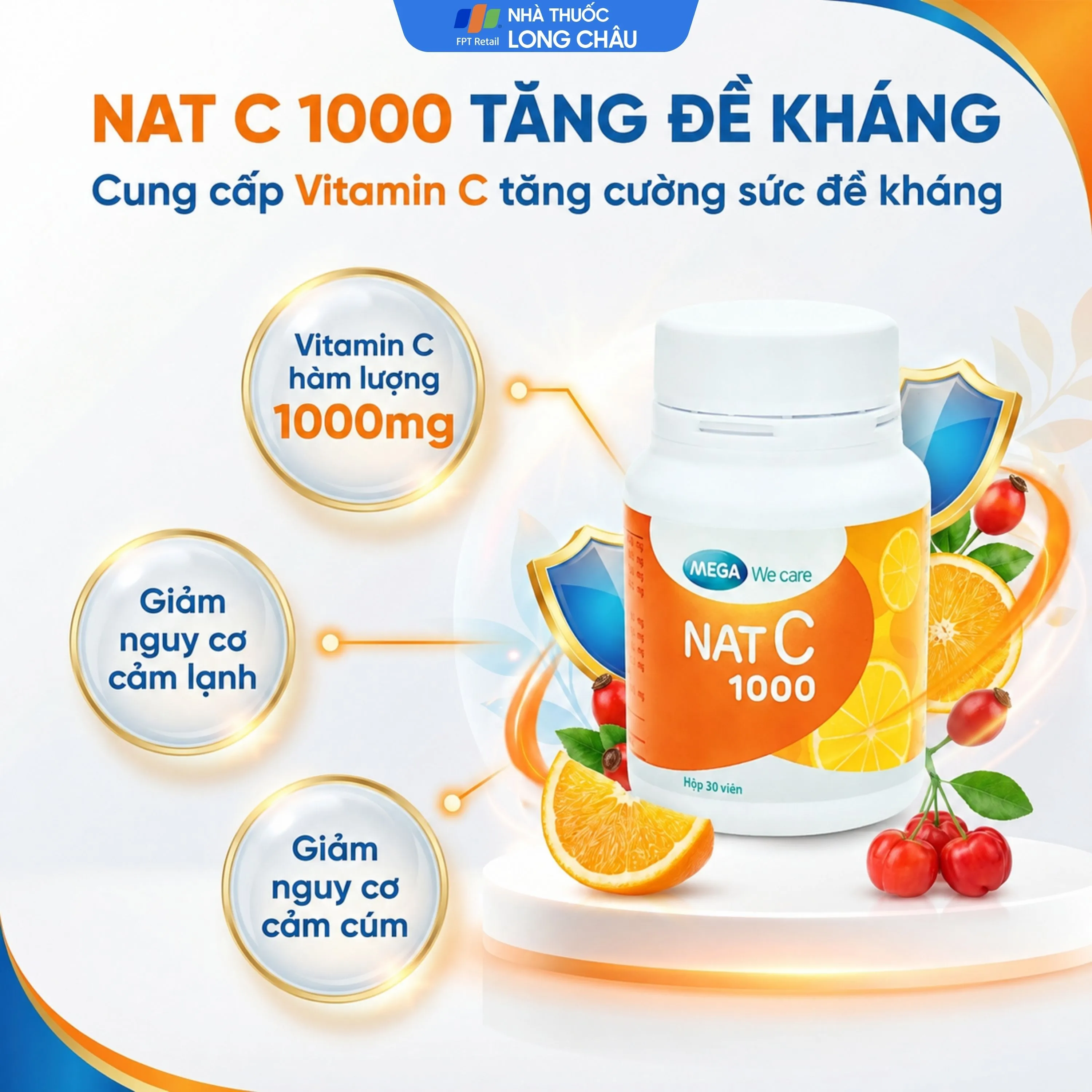 VIÊN UỐNG TĂNG CƯỜNG SỨC ĐỀ KHÁNG NAT C 1000 MEGA 30V 2