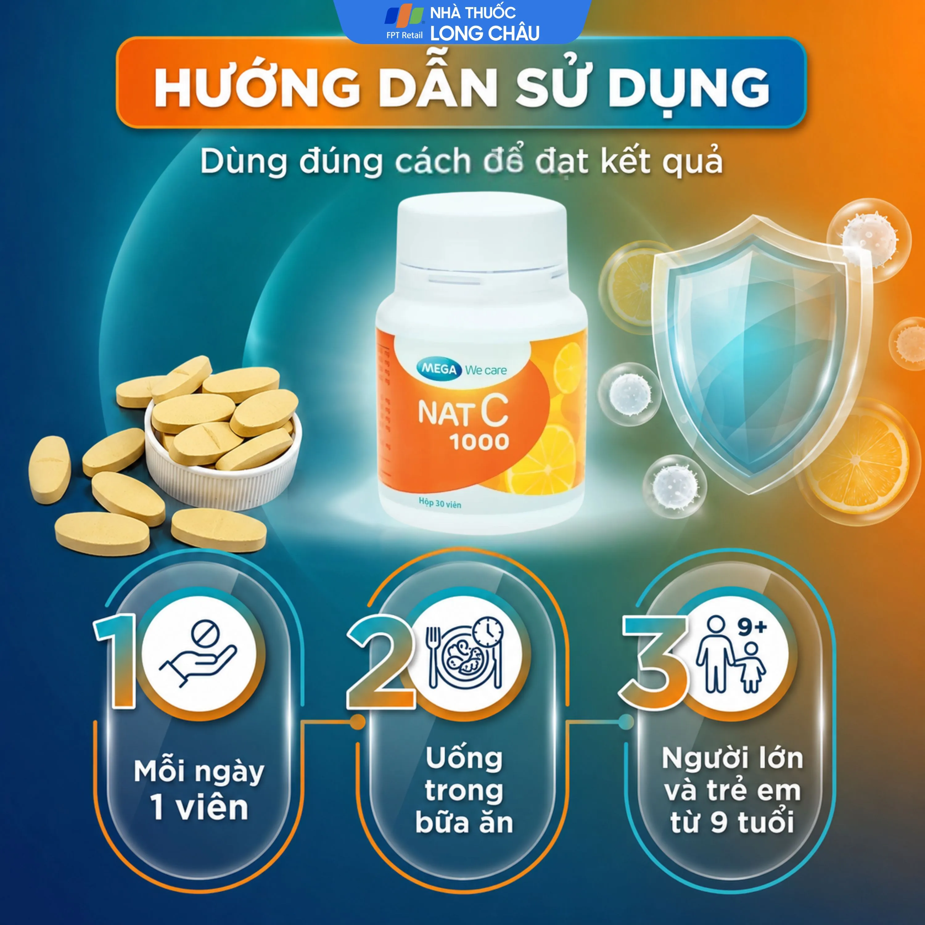 VIÊN UỐNG TĂNG CƯỜNG SỨC ĐỀ KHÁNG NAT C 1000 MEGA 30V 5