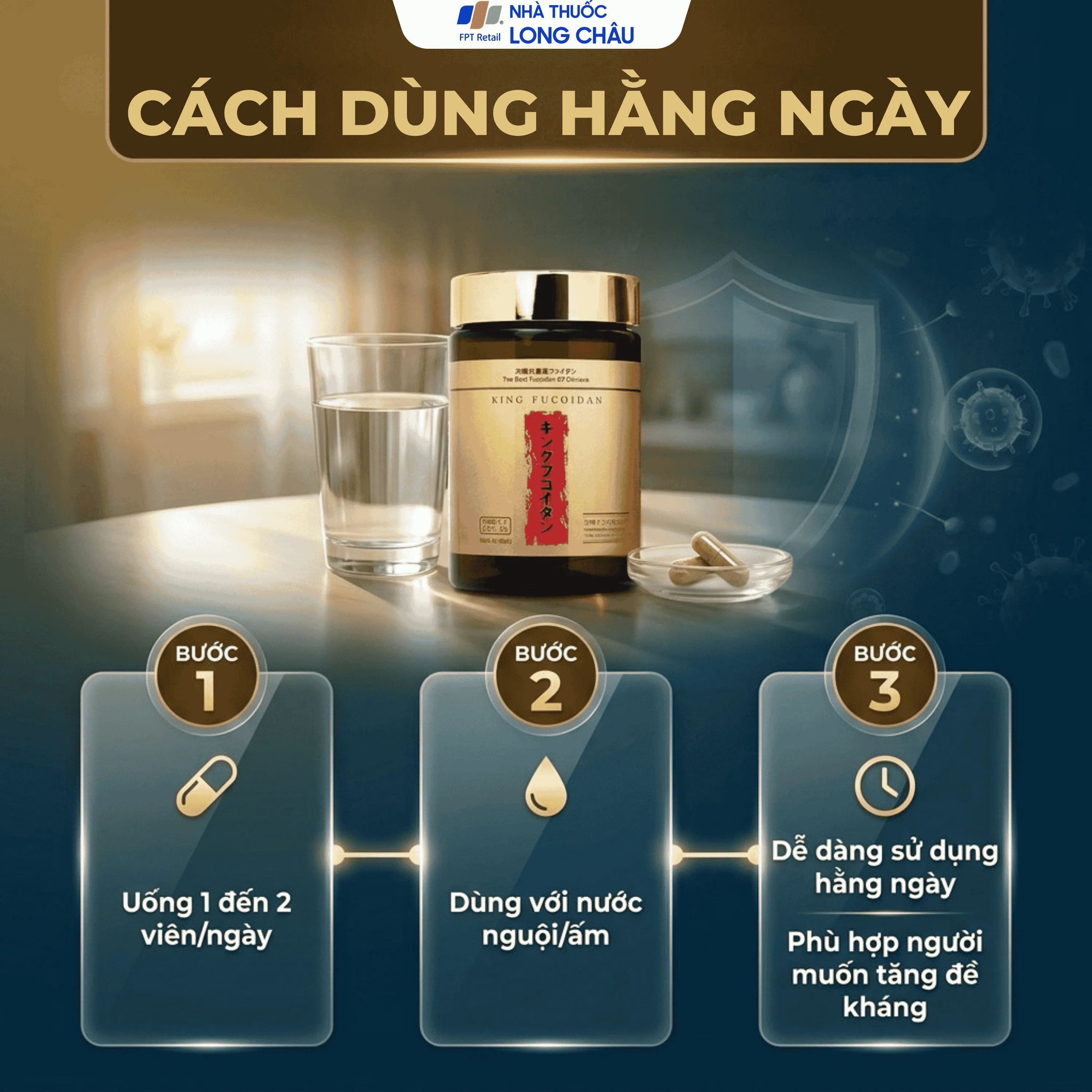 VIÊN UỐNG TĂNG CƯỜNG SỨC KHỎE VÀ TRUNG HÒA GỐC TỰ DO KING FUCOIDAN JPANWELL 120V 5
