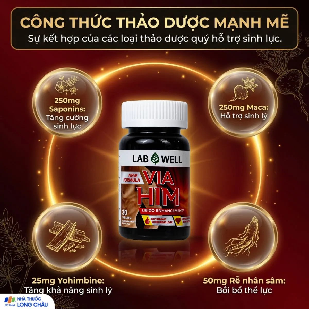 VIÊN UỐNG TĂNG CƯỜNG SINH LÝ LAB WELL VIA HIM 30V 3