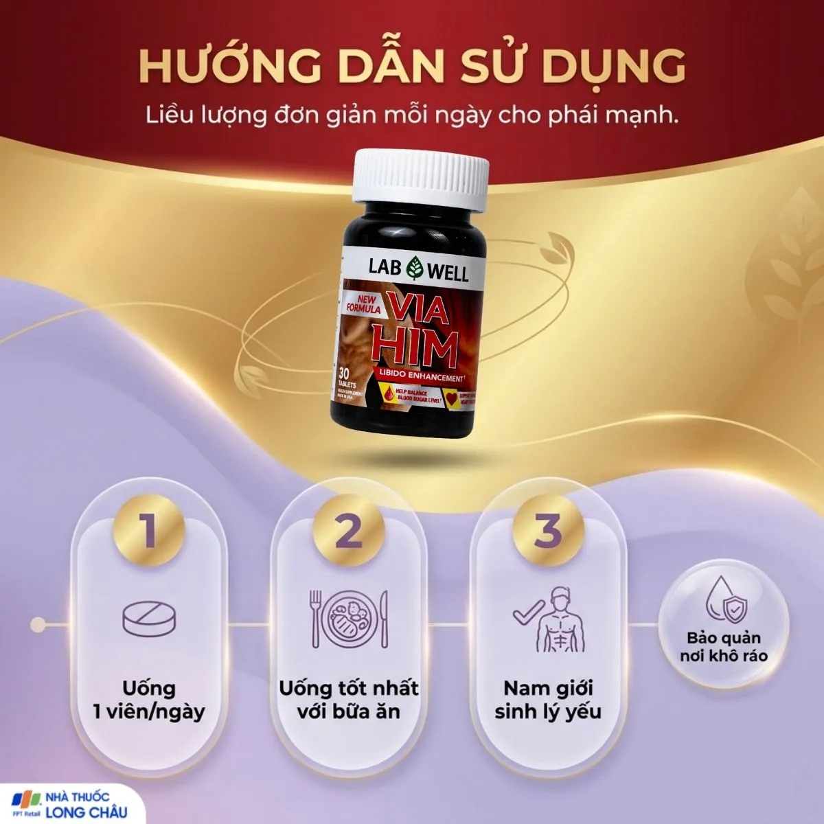 VIÊN UỐNG TĂNG CƯỜNG SINH LÝ LAB WELL VIA HIM 30V 5