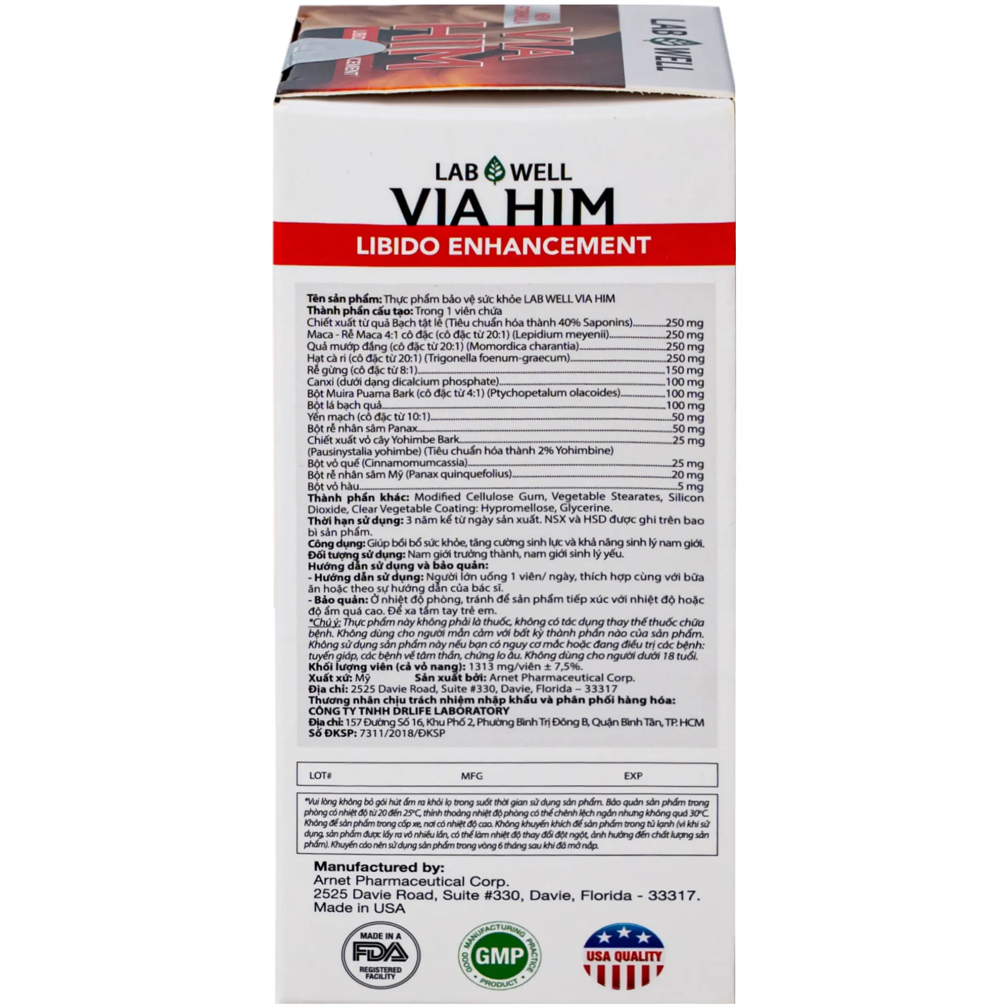 VIÊN UỐNG TĂNG CƯỜNG SINH LÝ LAB WELL VIA HIM 30V 9