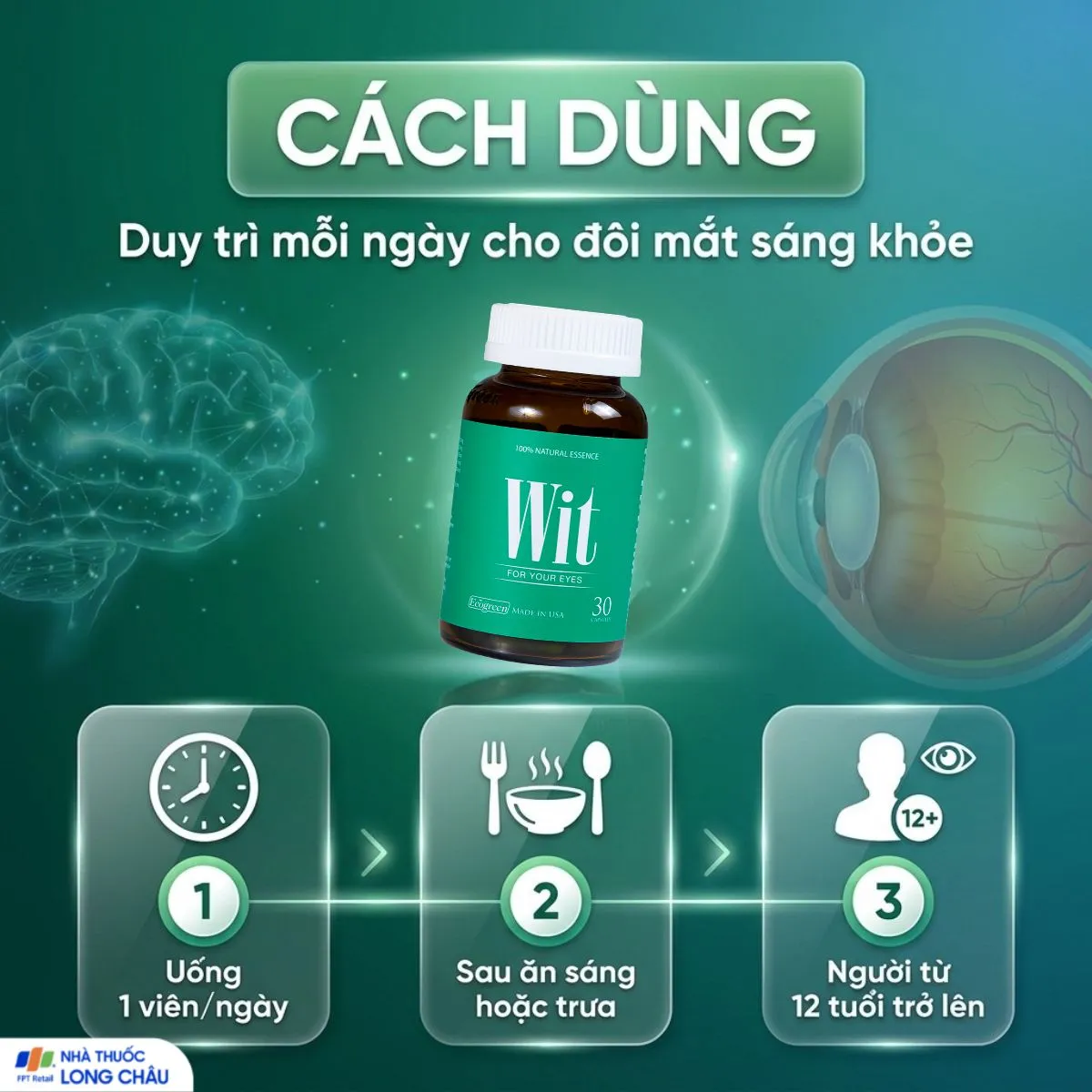 VIÊN UỐNG TĂNG CƯỜNG THỊ LỰC WIT ECOGREEN 30V 5