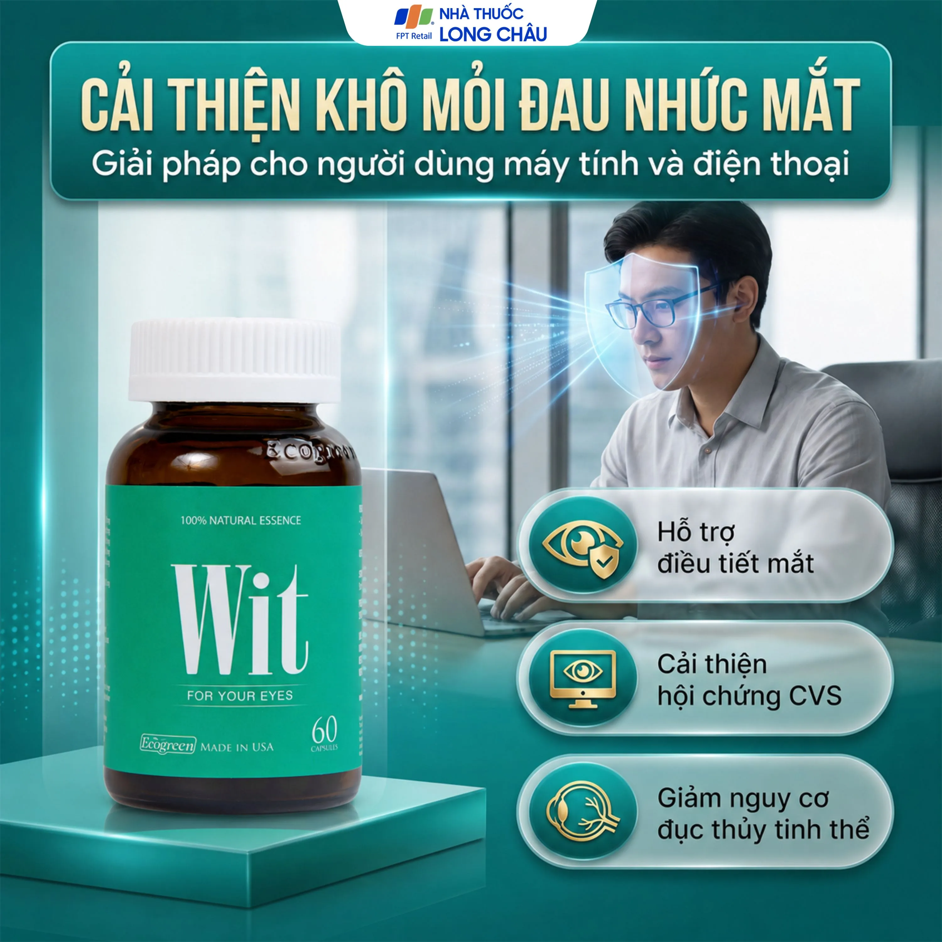 VIÊN UỐNG TĂNG CƯỜNG THỊ LỰC WIT ECOGREEN 60V 3