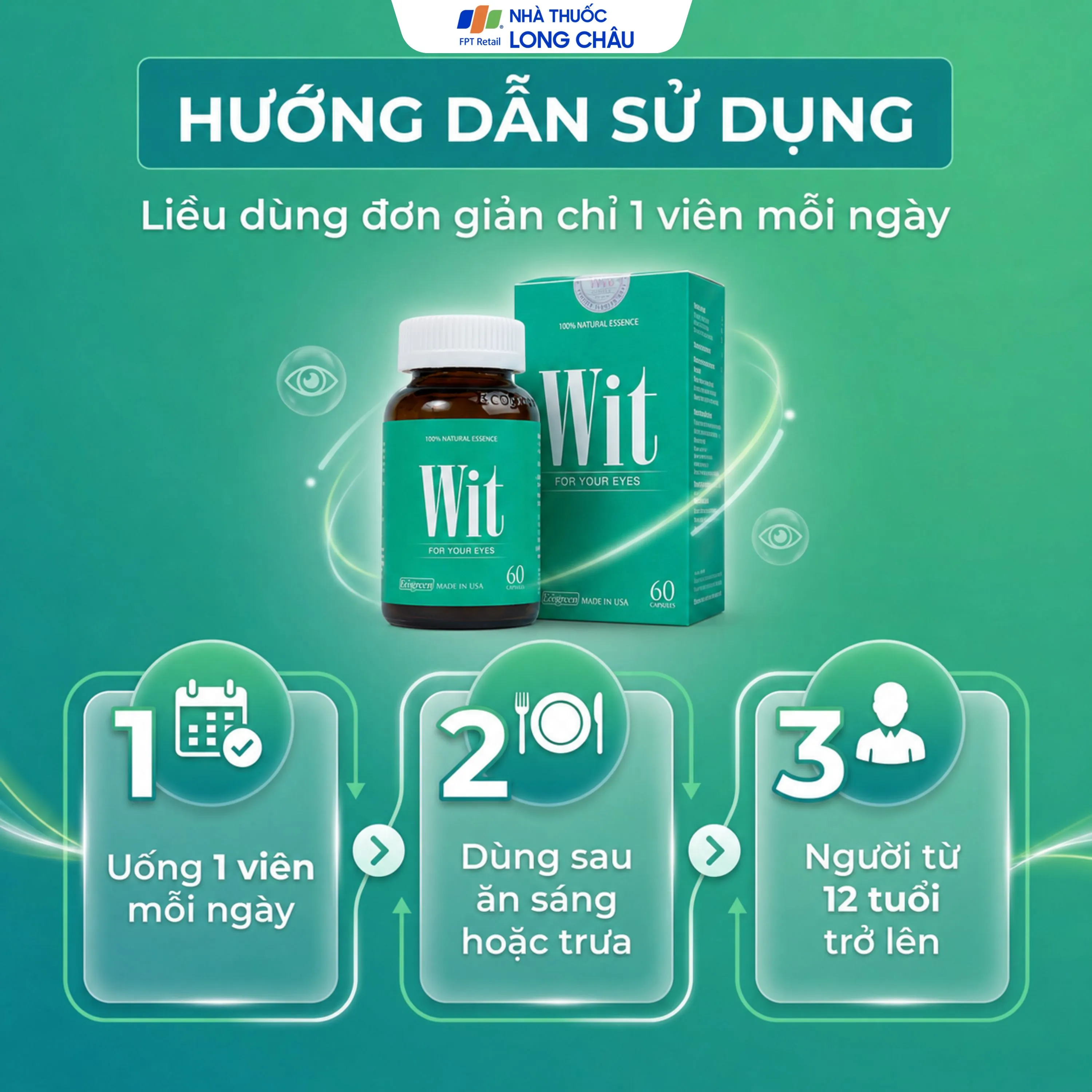 VIÊN UỐNG TĂNG CƯỜNG THỊ LỰC WIT ECOGREEN 60V 5