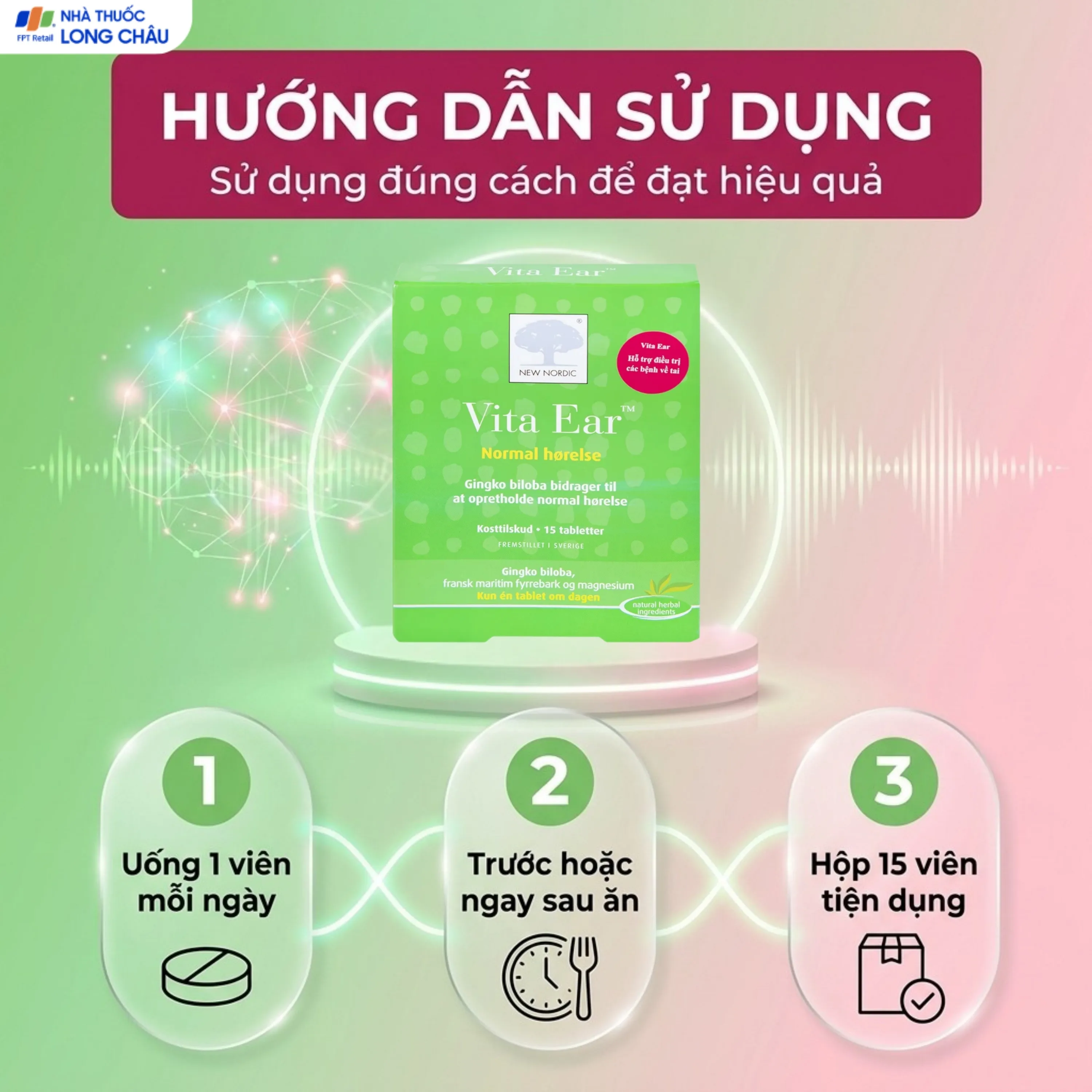 VIÊN UỐNG TĂNG CƯỜNG THÍNH GIÁC VITA EAR NEW NORDIC 15V 5