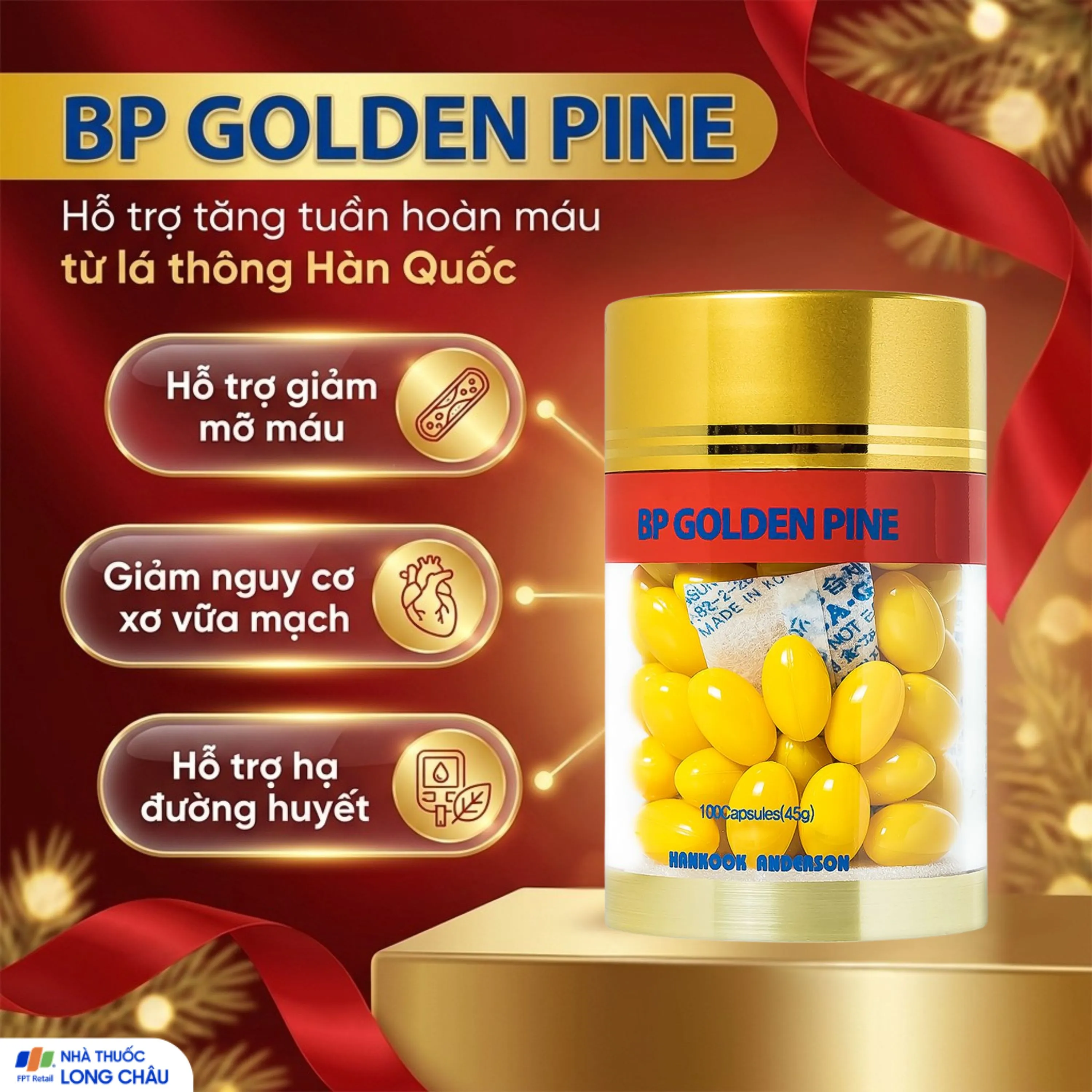 VIÊN UỐNG TĂNG TUẦN HOÀN MÁU BP GOLDEN PINE BIO AVENUE 100V 2