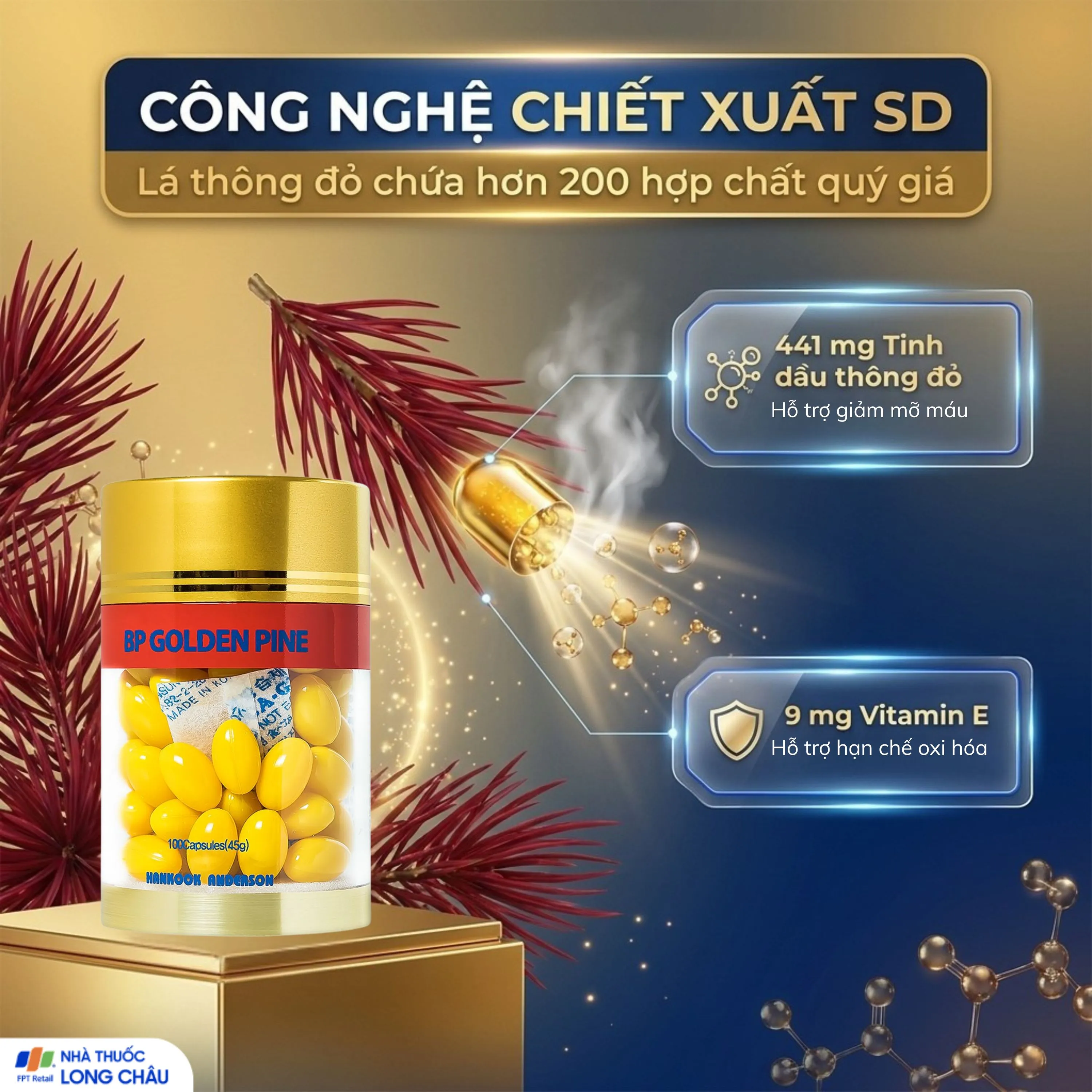 VIÊN UỐNG TĂNG TUẦN HOÀN MÁU BP GOLDEN PINE BIO AVENUE 100V 4