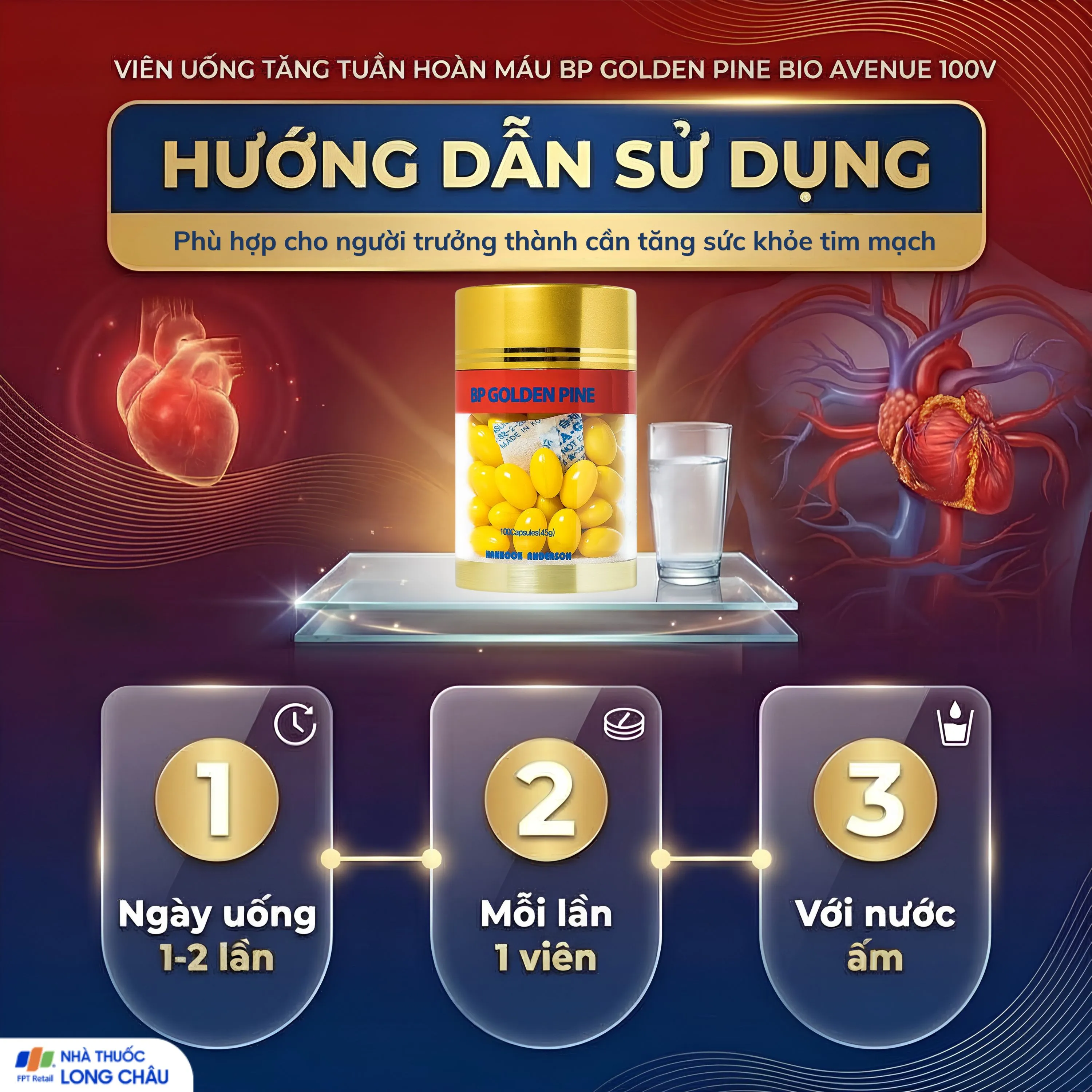 VIÊN UỐNG TĂNG TUẦN HOÀN MÁU BP GOLDEN PINE BIO AVENUE 100V 5