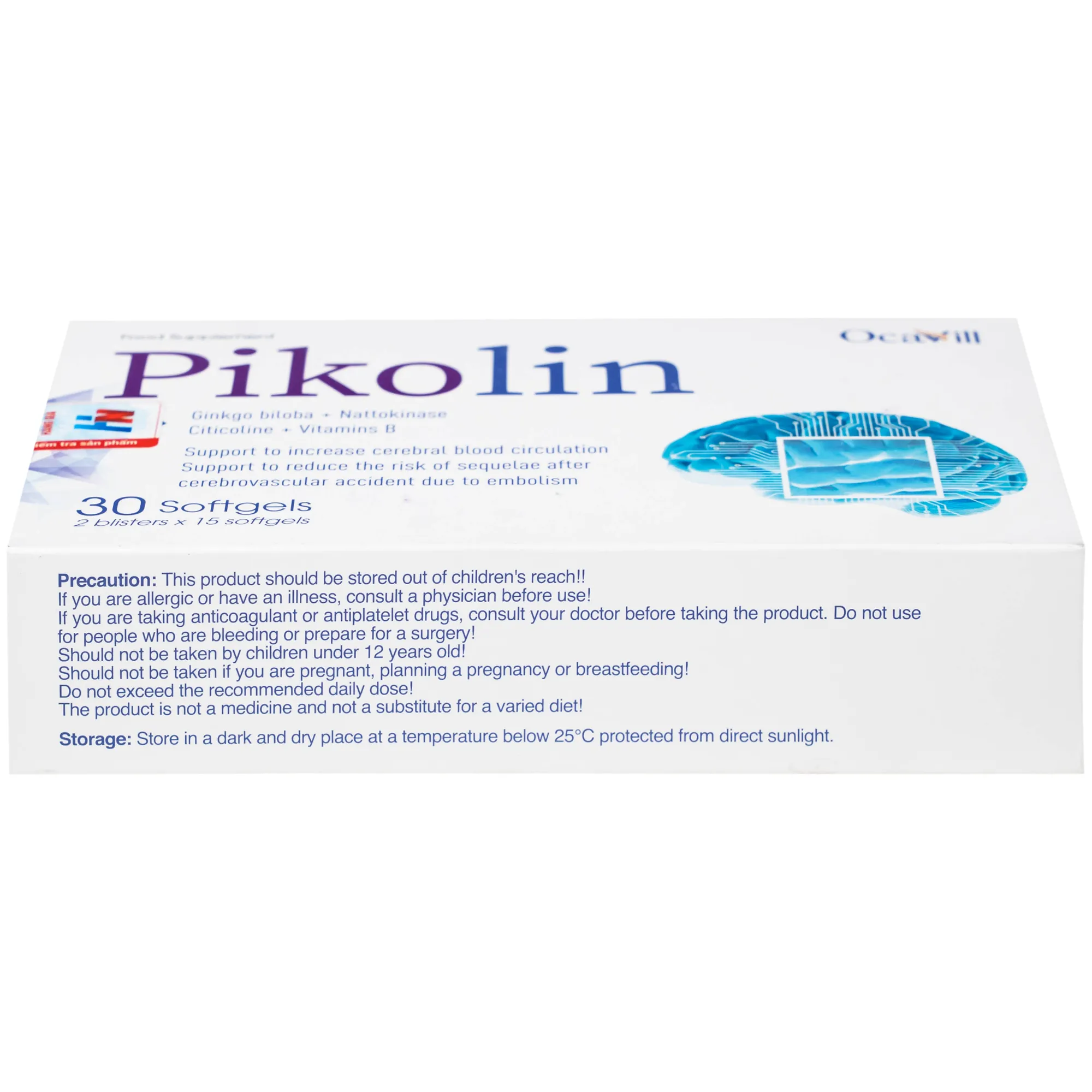 VIÊN UỐNG TĂNG TUẦN HOÀN MÁU NÃO PIKOLIN OCAVILL 2X15 7