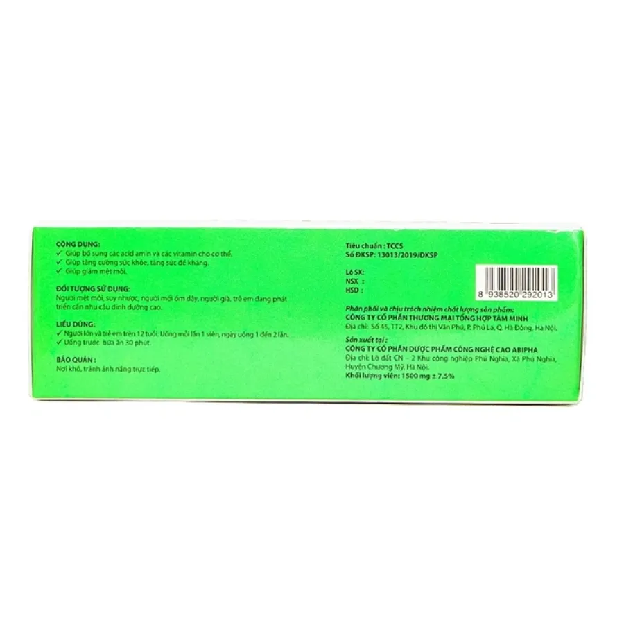 Viên Uống Tamamino Tâm Minh bổ sung vitamin tổng hợp và tăng cường sức đề kháng (Hộp 30 viên) 2