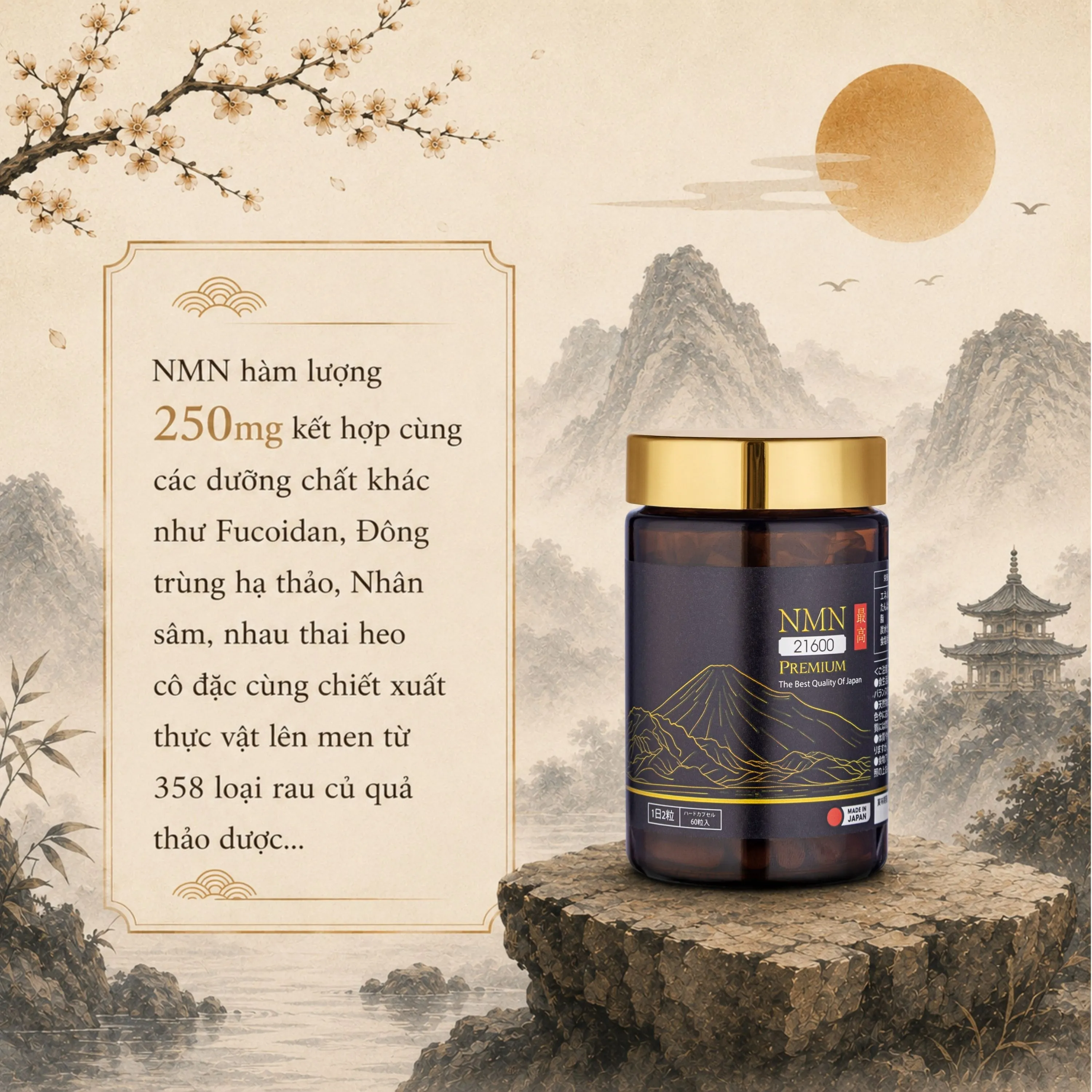VIÊN UỐNG TRƯỜNG THỌ, TRẺ HOÁ DA NMN PREMIUM 21600 60V 4